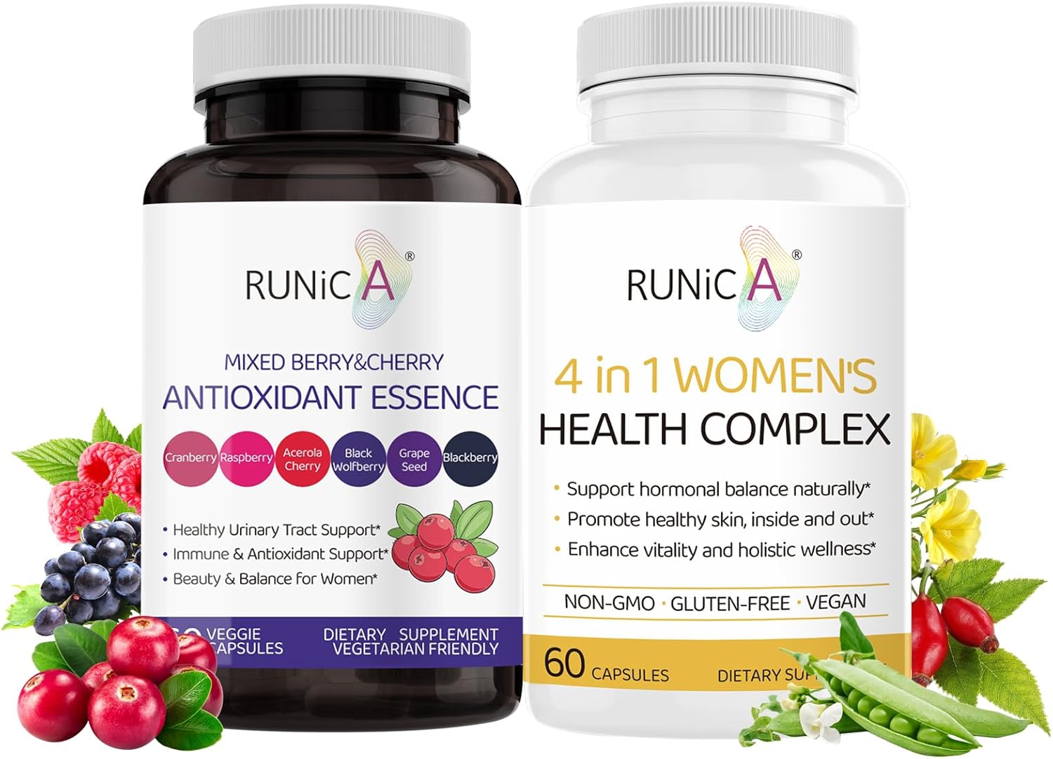 USA-Made Vegan Women's Health Complex with Antioxidants for Hormonal Balance and Immune Support