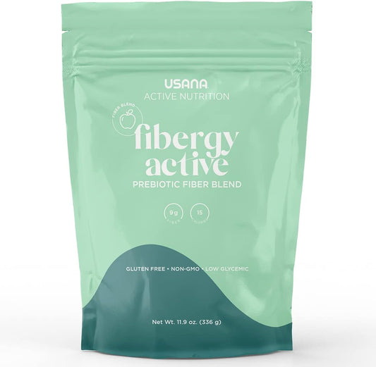USANA Fibergy Active: Non-GMO Prebiotic Fiber for Gut Health, Gluten Free, Low Glycemic - 336g, 28 Servings