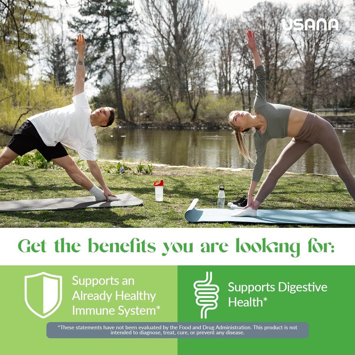 USANA Probiotic Supplement for Digestive Health - Gluten Free, Sugar Free, Dairy Free - 14 Stick Packs