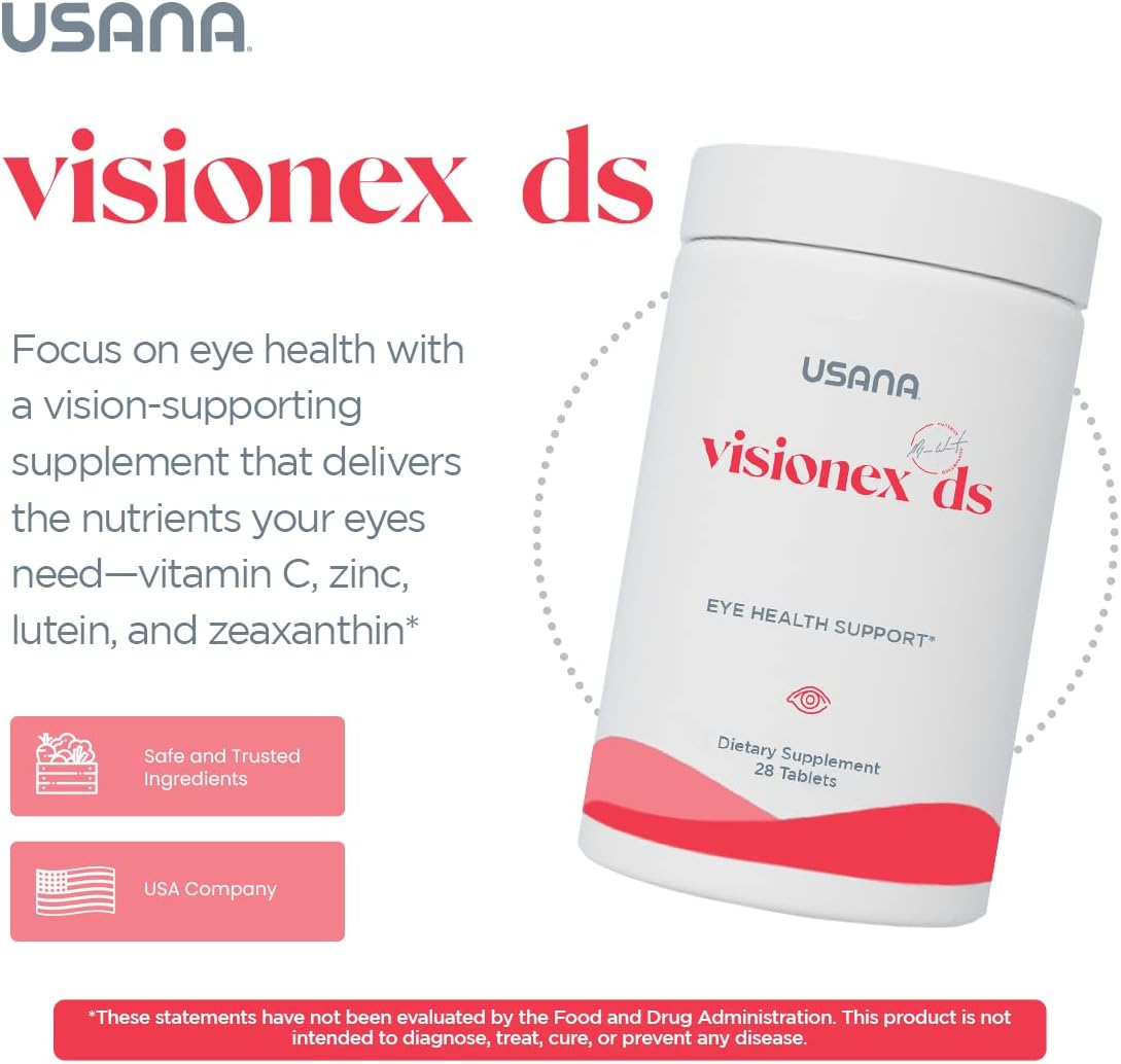USANA Visionex DS Tablets with Lutein Zeaxanthin for Eye Health - 28 Day Supply