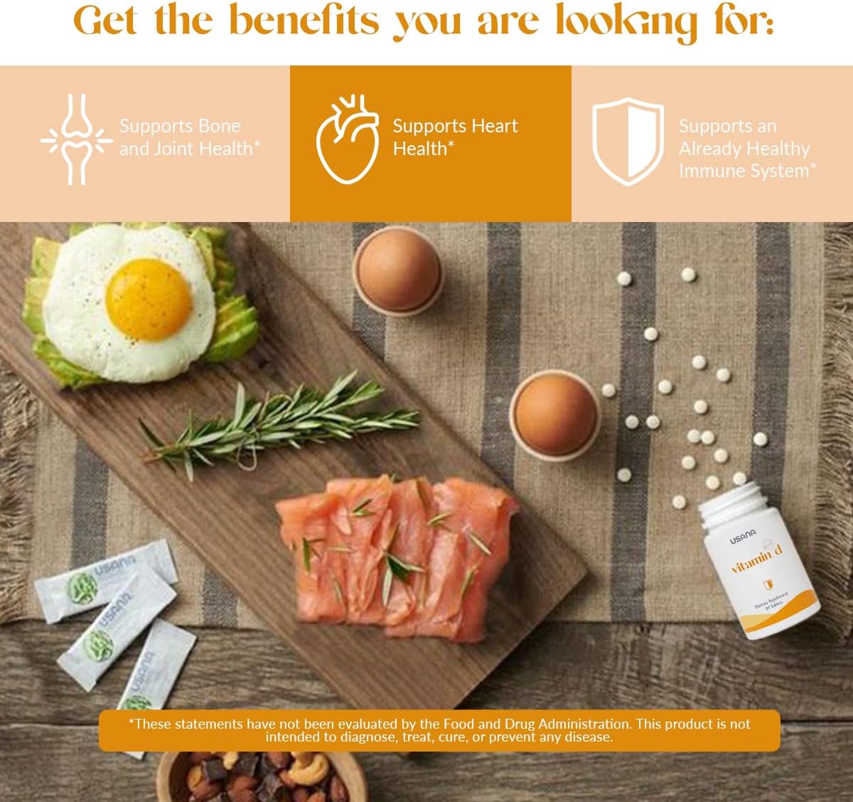 USANA Vitamin D Maximum-Strength Supplement - 2,000 IU Immune Support - 84 Tablets