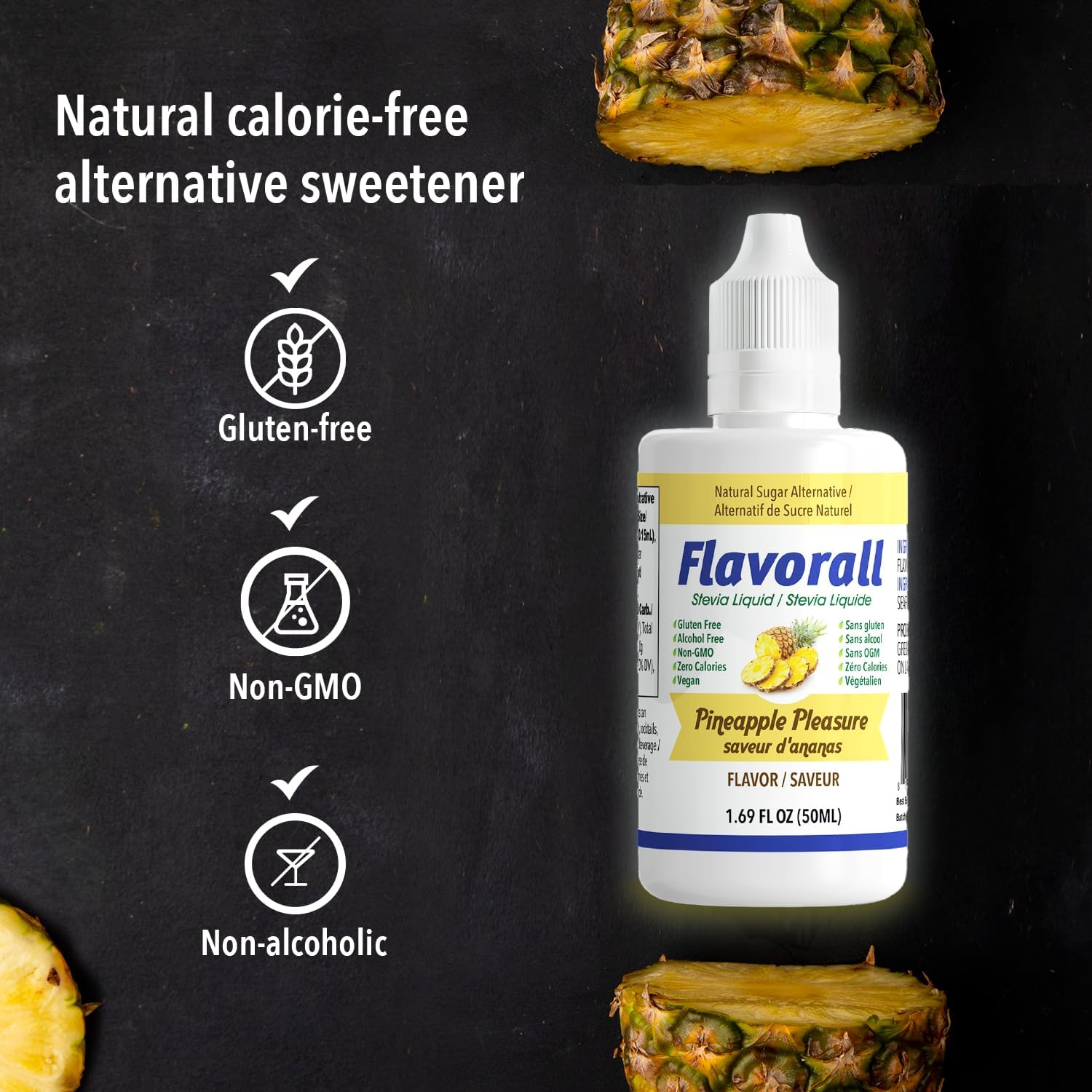 USDA Certified Aloe Juice Shots with Wheatgrass & Flavorall for Gut Detox, Immunity & Skin - Pineapple Flavor, 30-Day Supply