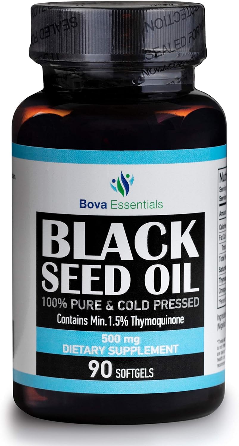 USDA Certified HalalEveryDay Organic Turkish Black Seed Oil Capsules - Cold Pressed Glass Bottle, 3X Strength Nigella Sativa with Over 1.5% Thymoquinone, Non-GMO Pure Blackseed Oil