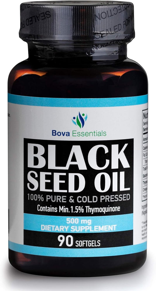 USDA Certified HalalEveryDay Organic Turkish Black Seed Oil Capsules - Cold Pressed Glass Bottle, 3X Strength Nigella Sativa with Over 1.5% Thymoquinone, Non-GMO Pure Blackseed Oil