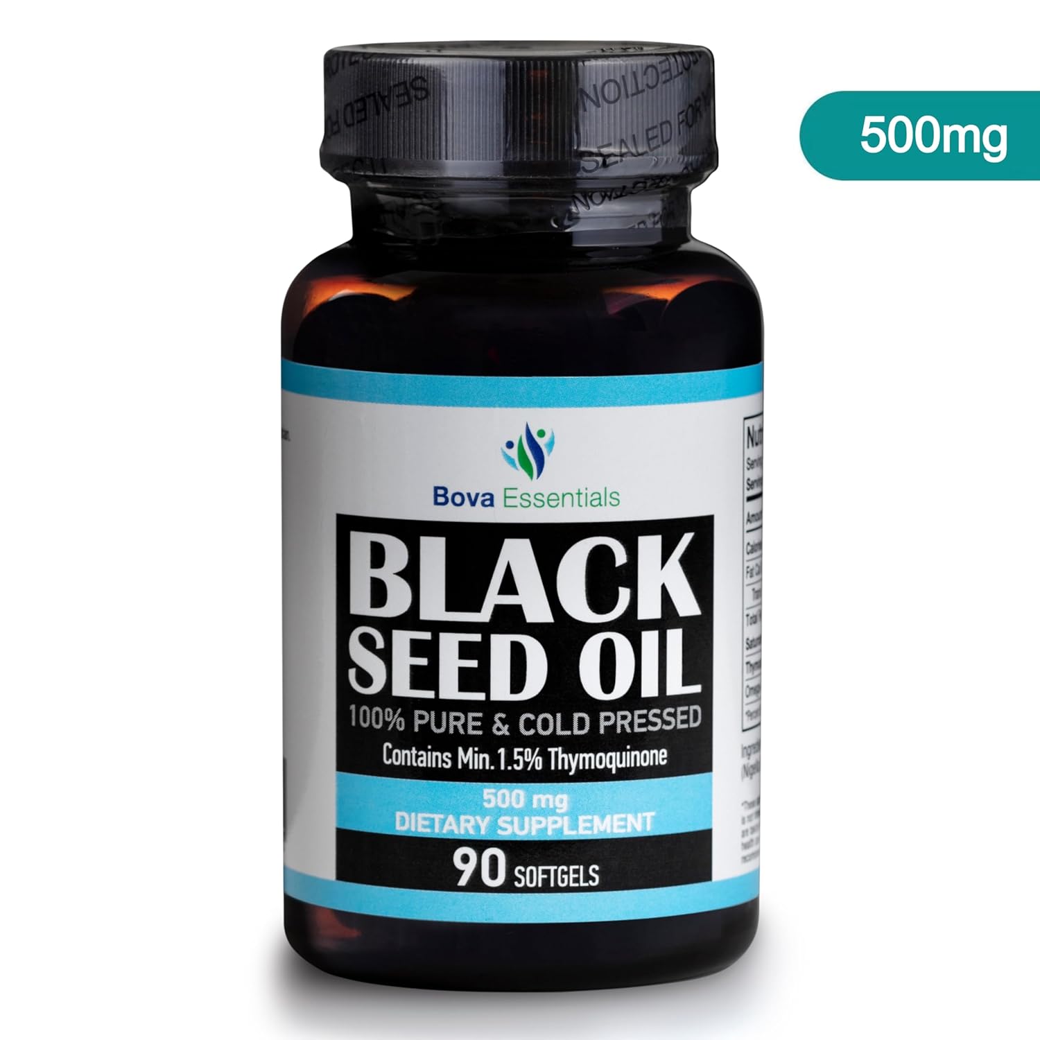 USDA Certified HalalEveryDay Organic Turkish Black Seed Oil Capsules - Cold Pressed Glass Bottle, 3X Strength Nigella Sativa with Over 1.5% Thymoquinone, Non-GMO Pure Blackseed Oil