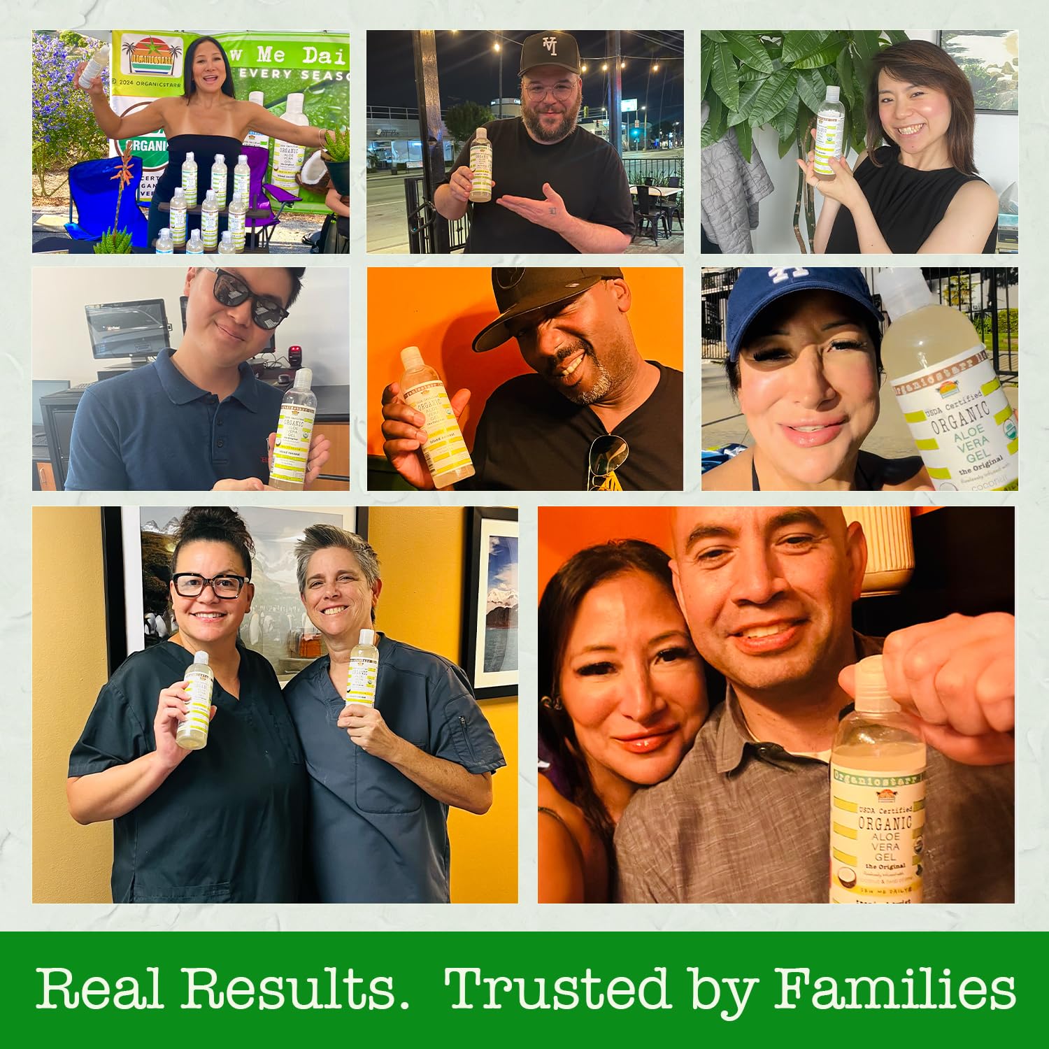 USDA Certified Organic Aloe Vera Gel 12 oz - Pure, Cold Pressed with Coconut, Lime & Verbena Essential Oils - Chemical-Free Skin & Hair Care from USA