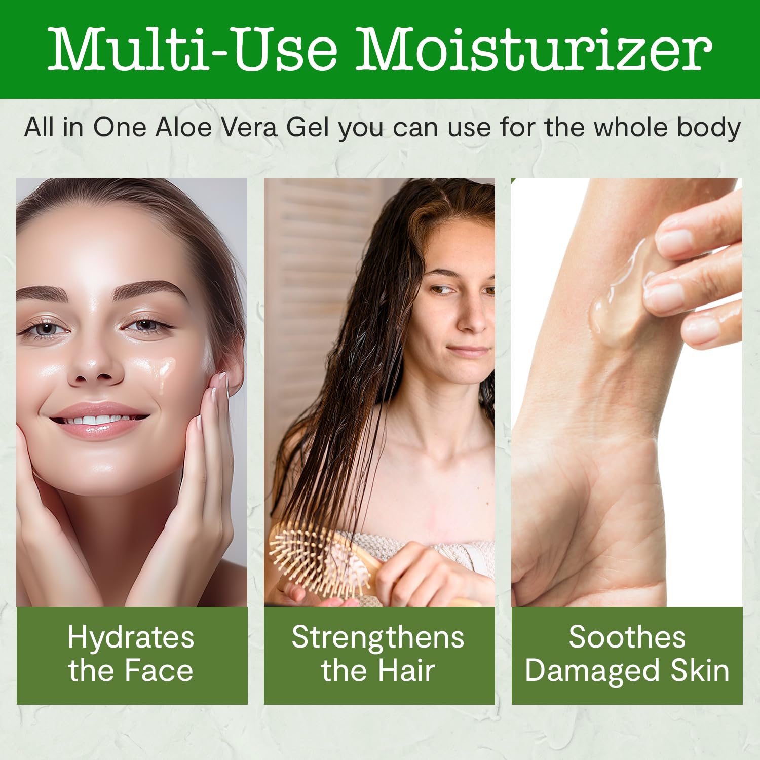 USDA Certified Organic Aloe Vera Gel 12 oz - Pure, Cold Pressed with Coconut, Lime & Verbena Essential Oils - Chemical-Free Skin & Hair Care from USA