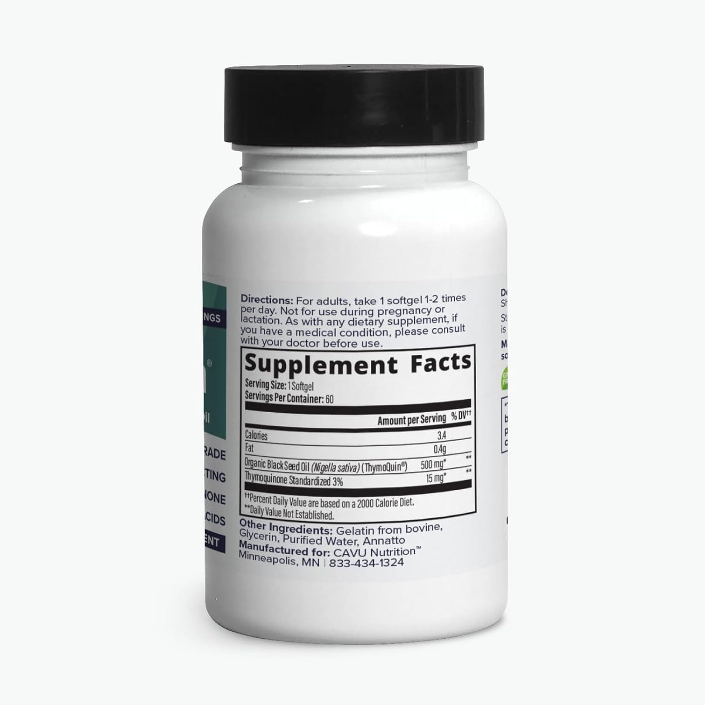 USDA Certified Organic Black Seed Oil 2 Pack | Cold-Pressed Nigella Sativa with 3% Thymoquinone | Immune, Skin, & Joint Health Support