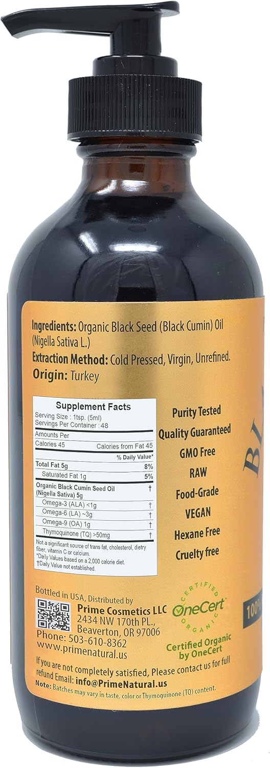 USDA Certified Organic Black Seed Oil & Castor Oil Bundle - Cold Pressed, Virgin, Unrefined - Non-GMO, Vegan, Preservative-Free