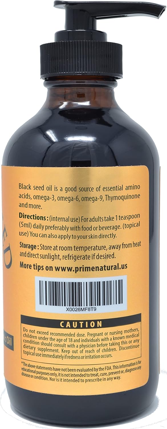 USDA Certified Organic Black Seed Oil & Castor Oil Bundle - Cold Pressed, Virgin, Unrefined - Non-GMO, Vegan, Preservative-Free