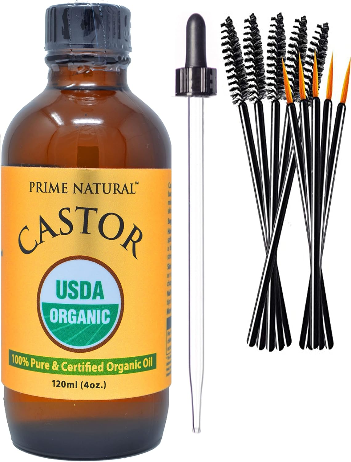 USDA Certified Organic Black Seed Oil & Castor Oil Bundle - Cold Pressed, Virgin, Unrefined - Non-GMO, Vegan, Preservative-Free