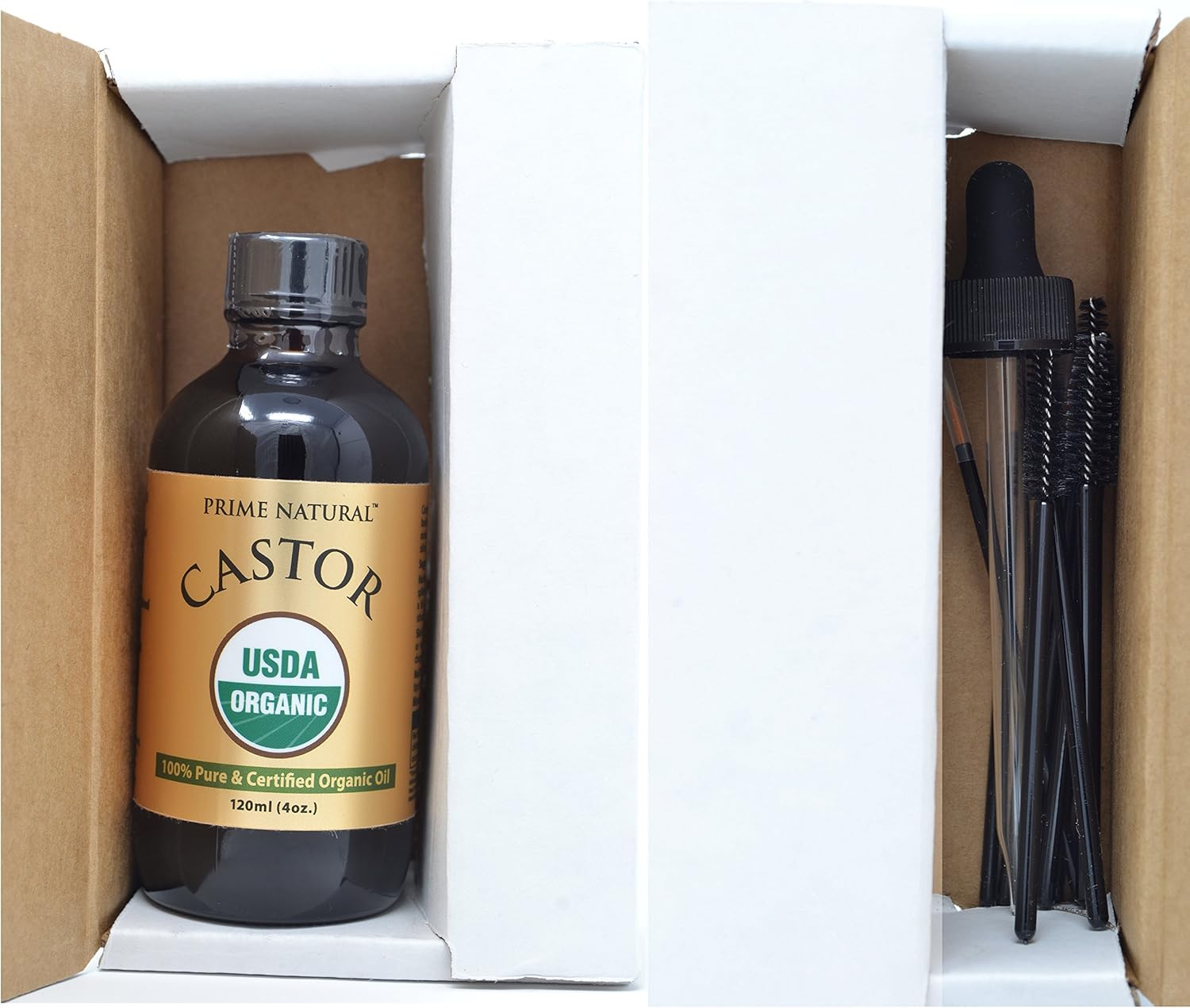 USDA Certified Organic Black Seed Oil & Castor Oil Bundle - Cold Pressed, Virgin, Unrefined - Non-GMO, Vegan, Preservative-Free