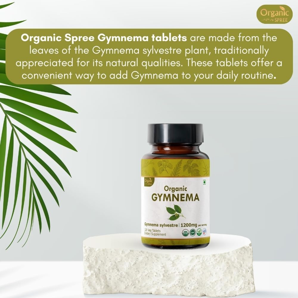 USDA Certified Organic Gymnema Sylvestre Tablets - Vegan Gymnema Supplement - 120 Tablets of Organic Spree Gymnema