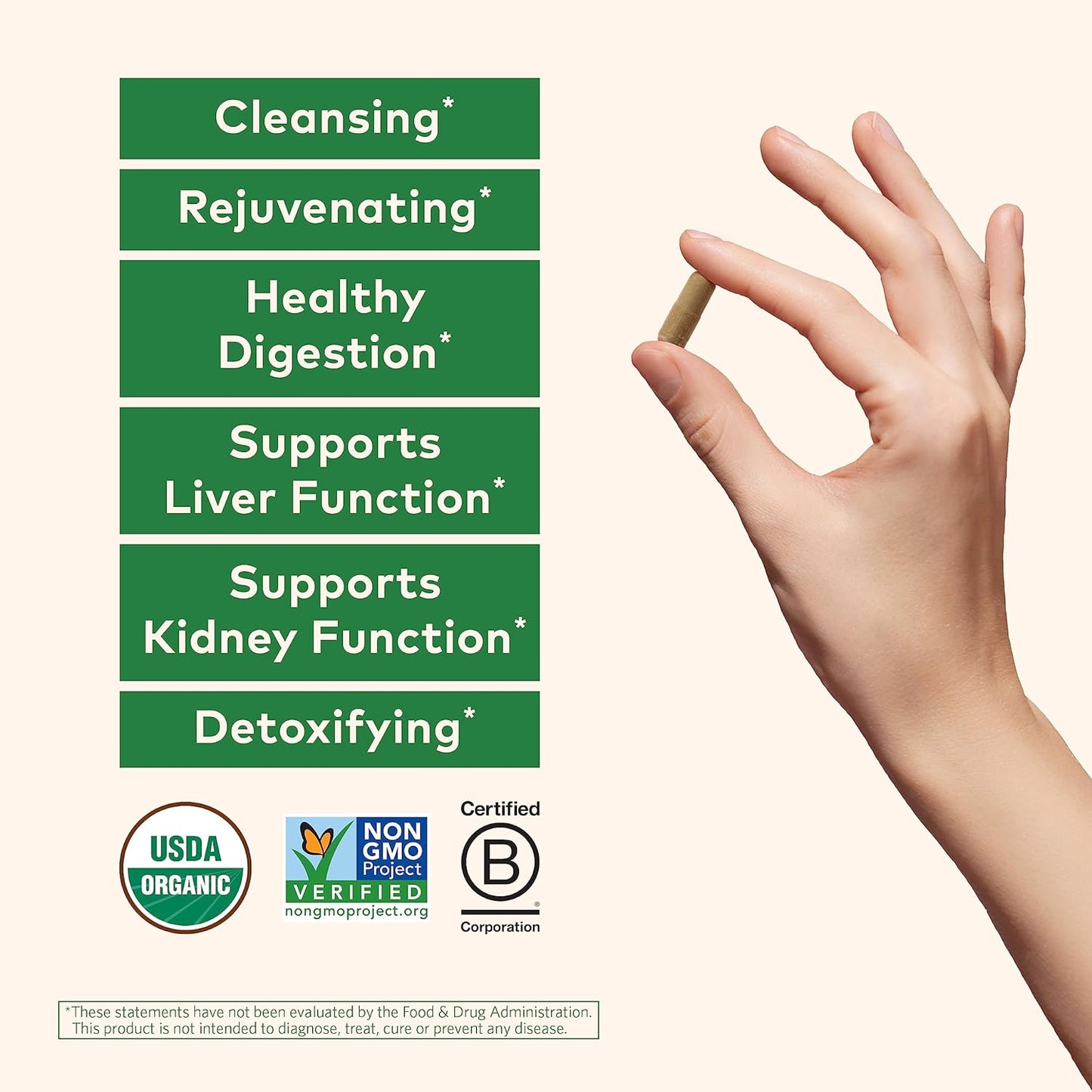 USDA Certified Organic Liver and Kidney Cleanse Detox Supplement - Supports Healthy Function, Detoxify and Rejuvenate - Vegan Herbal Capsules for Repair - Non-GMO - 90 Count