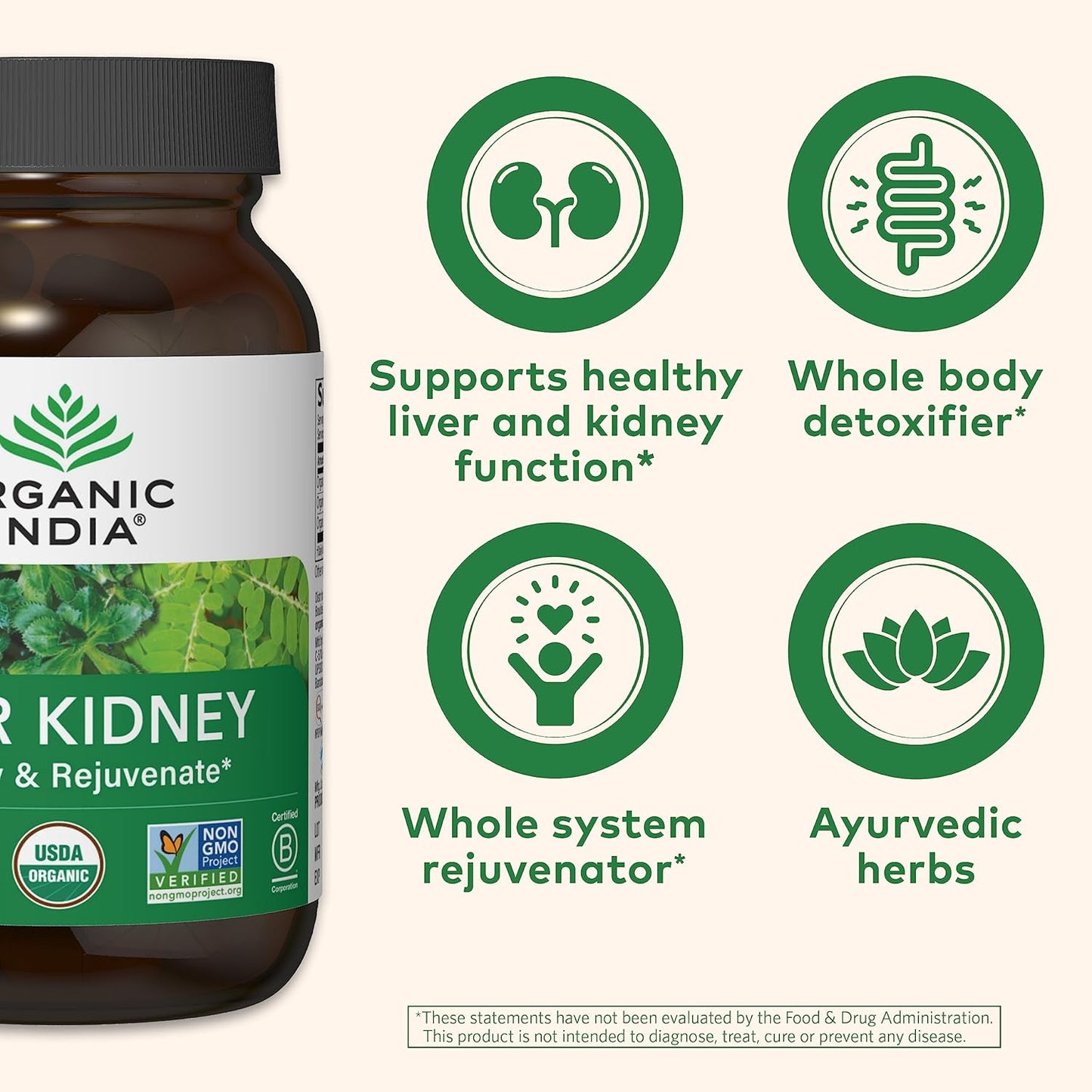 USDA Certified Organic Liver and Kidney Cleanse Detox Supplement - Supports Healthy Function, Detoxify and Rejuvenate - Vegan Herbal Capsules for Repair - Non-GMO - 90 Count