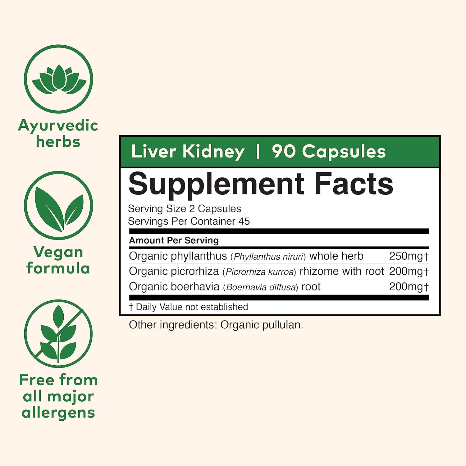 USDA Certified Organic Liver and Kidney Cleanse Detox Supplement - Supports Healthy Function, Detoxify and Rejuvenate - Vegan Herbal Capsules for Repair - Non-GMO - 90 Count