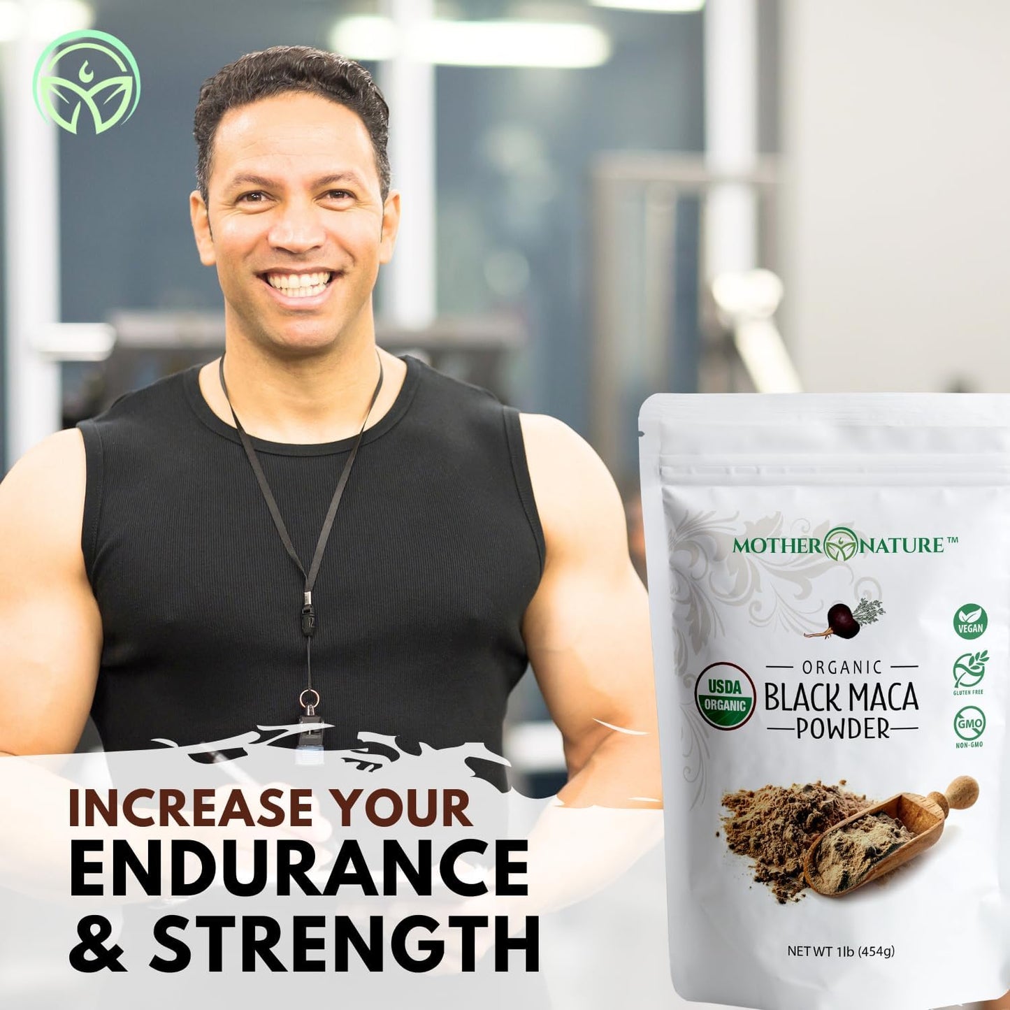 USDA Certified Organic Raw Peruvian Black Maca Root Powder - Premium Superfood for Men & Women, Enhance Muscle Recovery, Boost Workouts - Non-GMO, Vegan - 16 oz