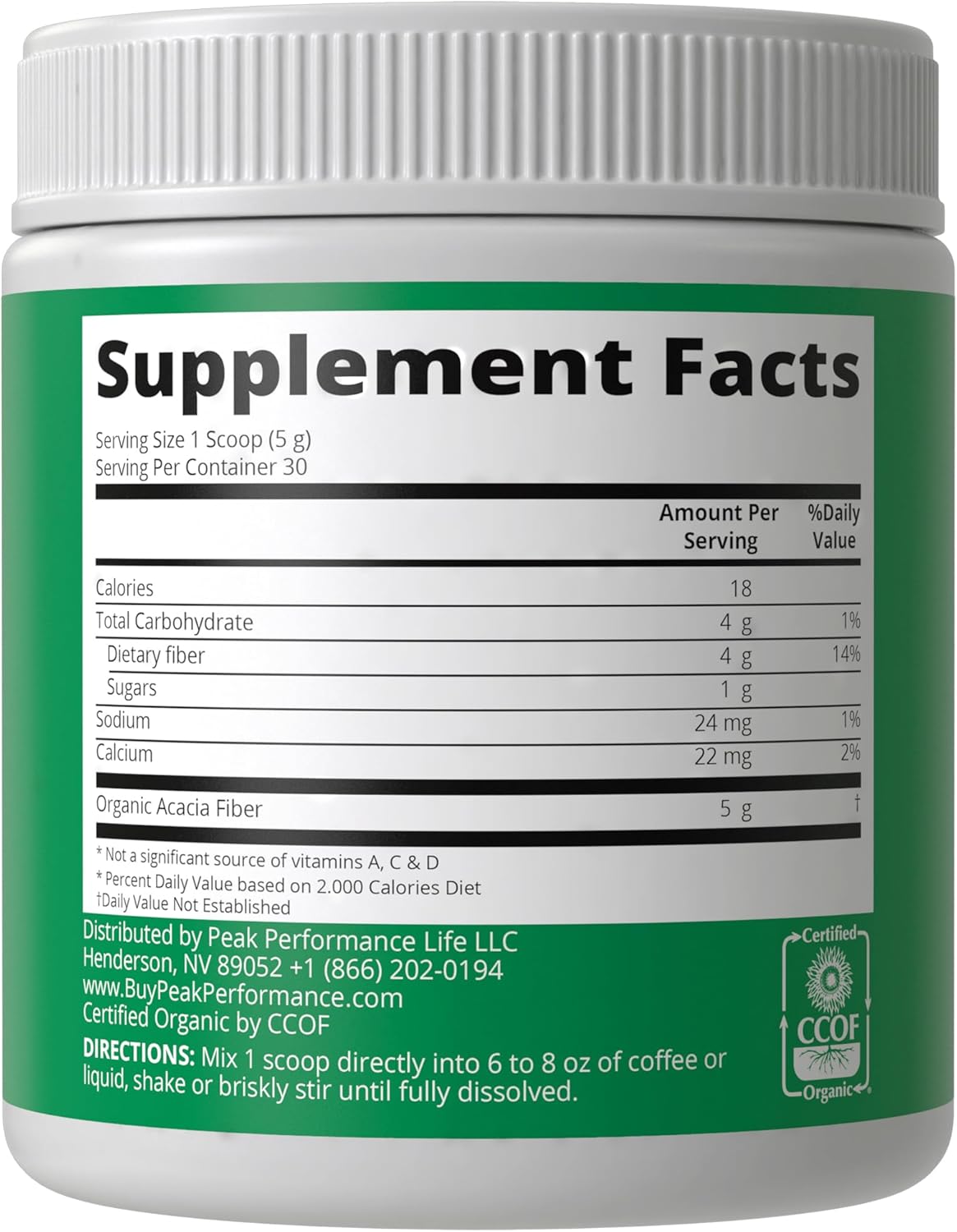USDA Organic Acacia Senegal Prebiotic Fiber Powder for Gut Health - Plant Based Vegan Supplement with Digestive Enzymes - HSA/FSA Eligible