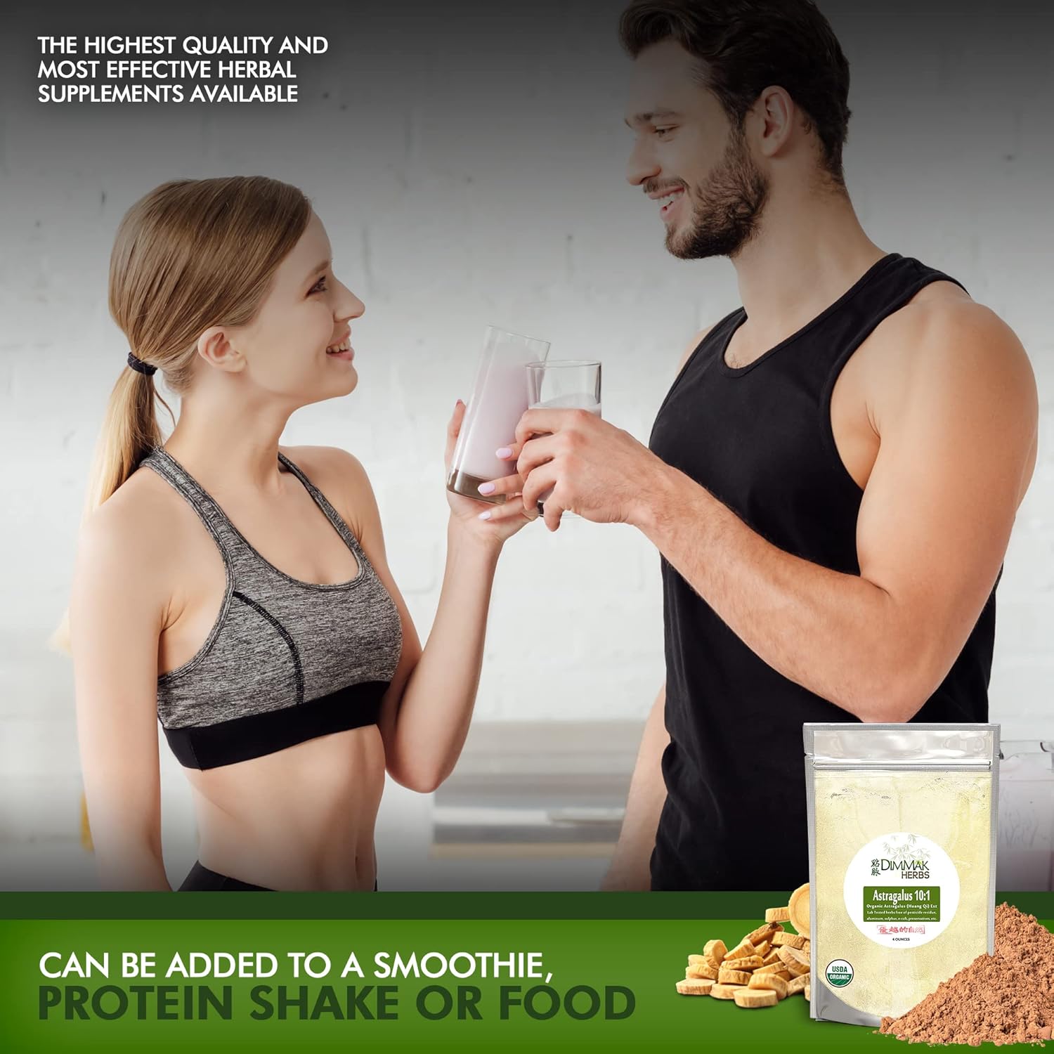 USDA Organic Astragalus 10:1 Extract Powder & Huang Qi Granules - 4oz/112g by Dimmak Herbs