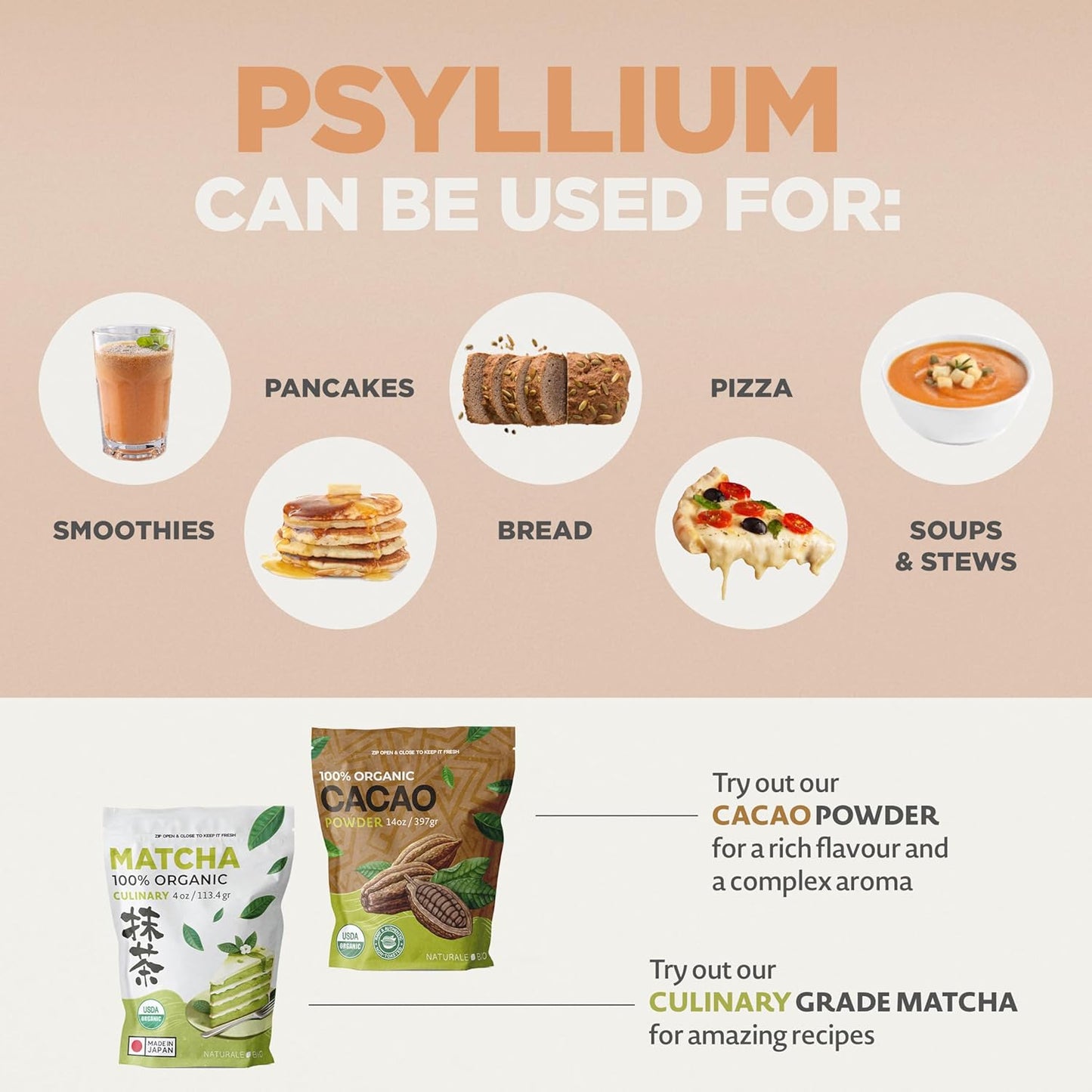 USDA Organic Certified Whole Psyllium Husk - 1.5lbs - 99% Pure Seed Husks - Fiber Supplement for Gluten Free, Keto, Paleo, Vegan Diets