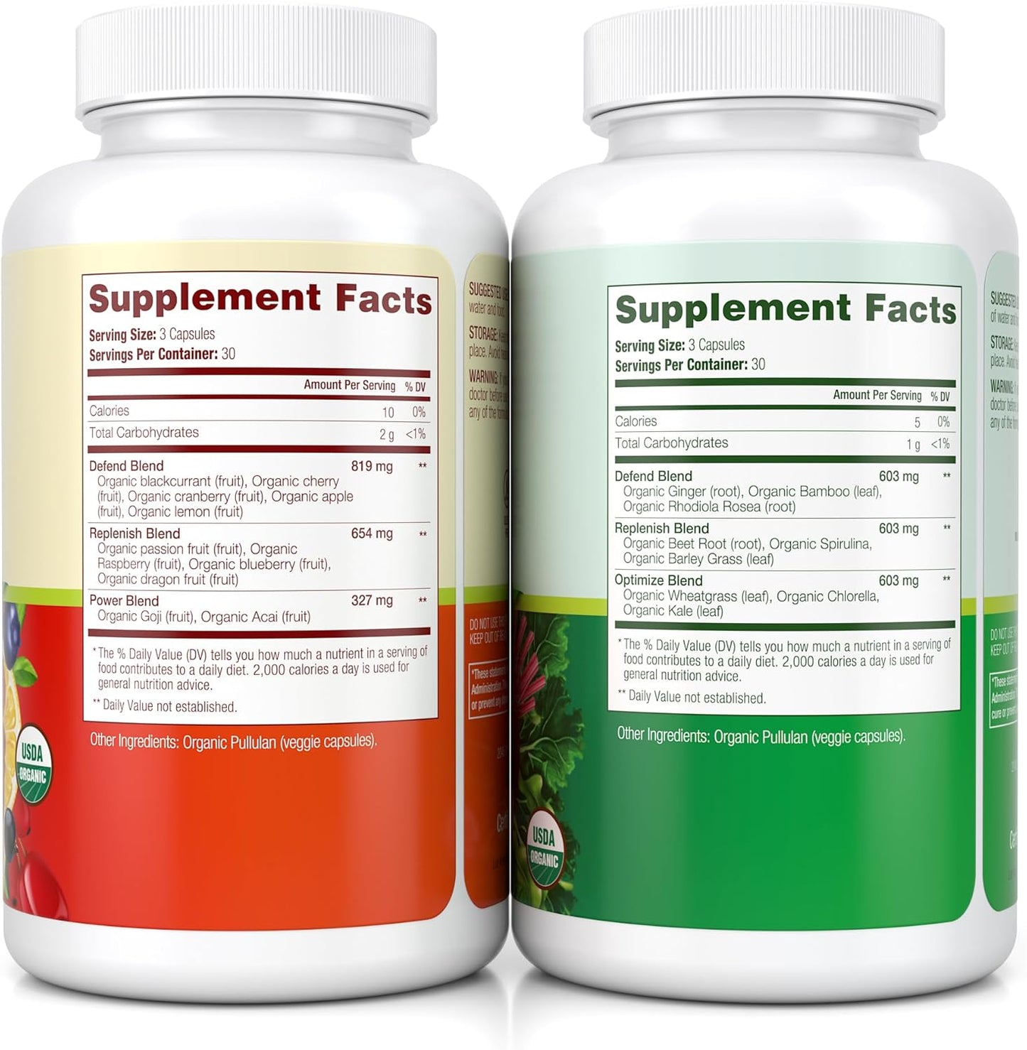 USDA Organic Fruits and Veggies Supplement - 180 Capsules for Energy Boost - Vegan, Non-GMO, Gluten-Free - Made in USA