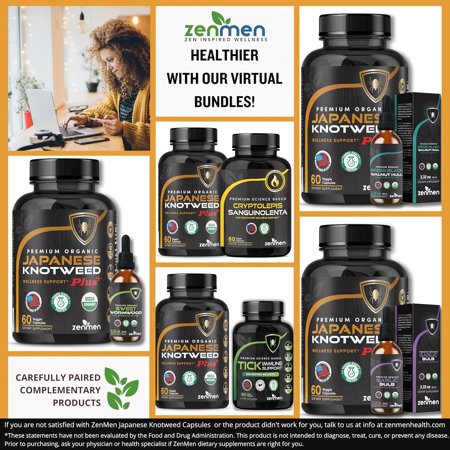 USDA Organic Japanese Knotweed Capsules - Pure Resveratrol Source - Immune System Support - 60 Capsules, Made in USA