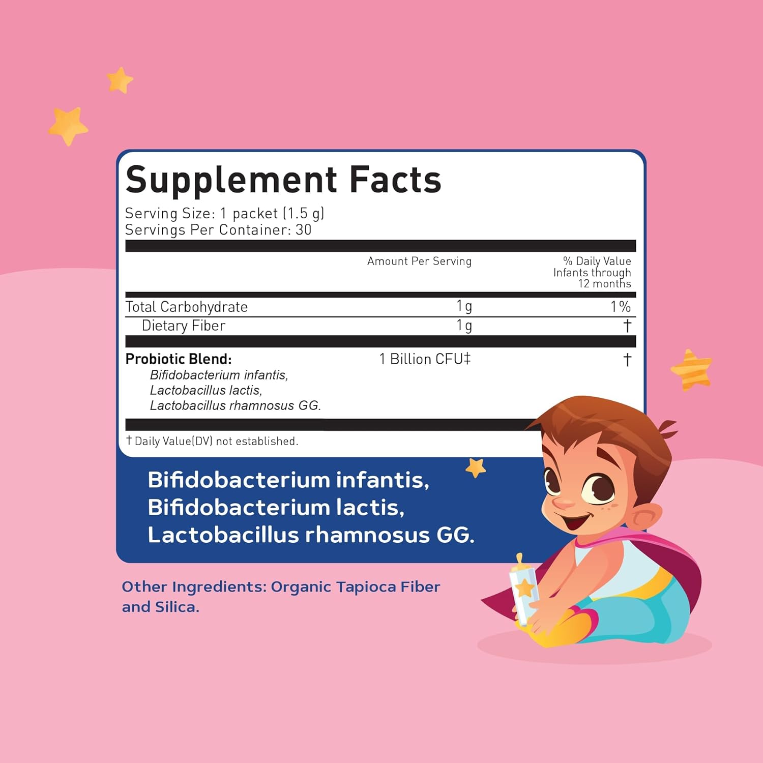 USDA Organic Lovebug Infant Probiotics 0-6 Months - Baby Gas, Colic, Reflux Relief - Allergen & Sugar Free, 30 Pack