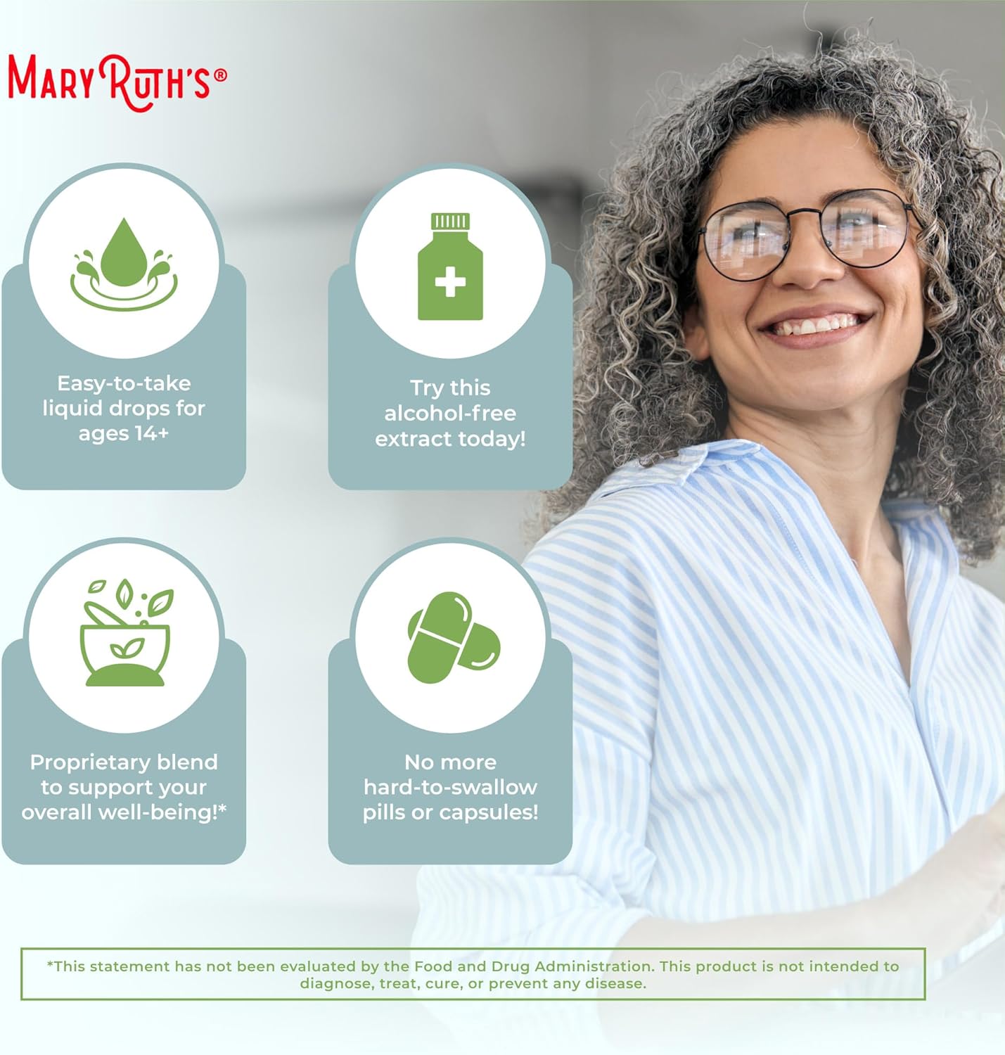 USDA Organic Nootropic Focus Supplement with Ginkgo Biloba for Brain, Memory, and Adrenal Support by MaryRuth Organics