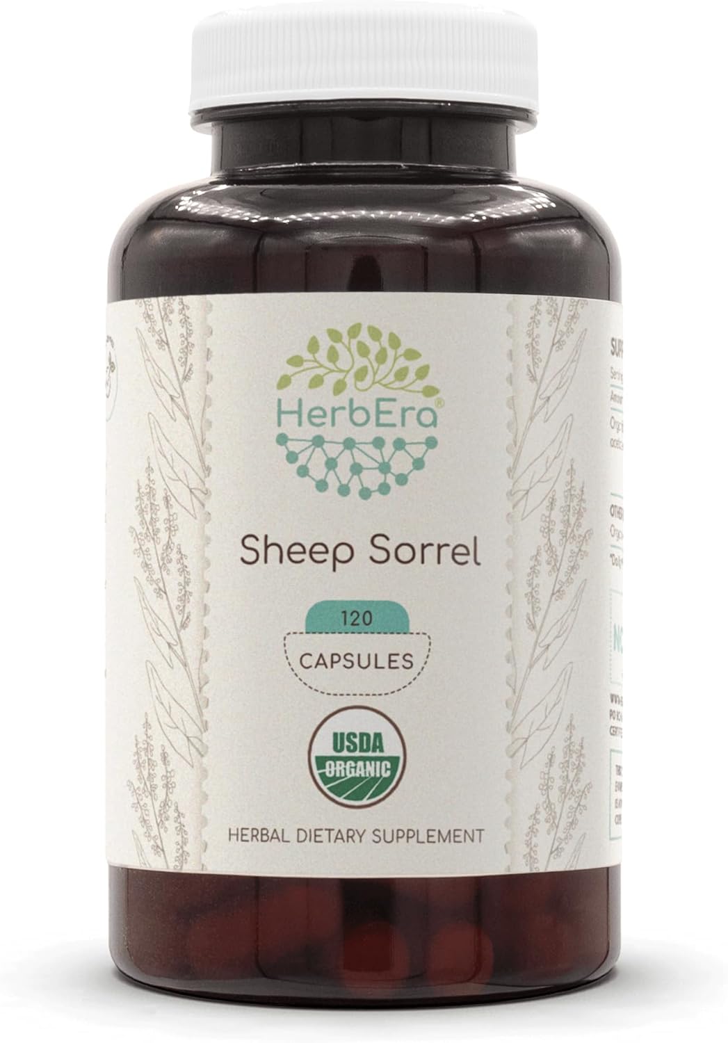 USDA Organic Sheep Sorrel Herbal Supplement - 120 Capsules | Certified Organic Vegetarian Capsules with Dried Herb