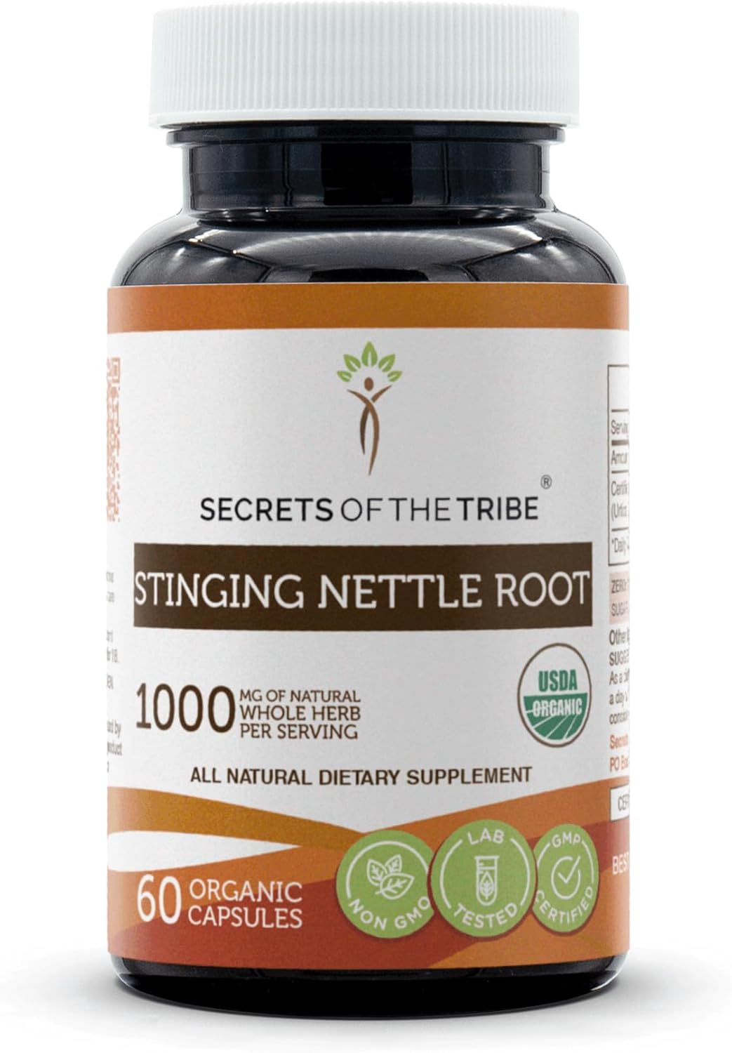 USDA Organic Stinging Nettle Root Capsules for Respiratory and Urinary System Health - 60 Capsules by Secrets of the Tribe