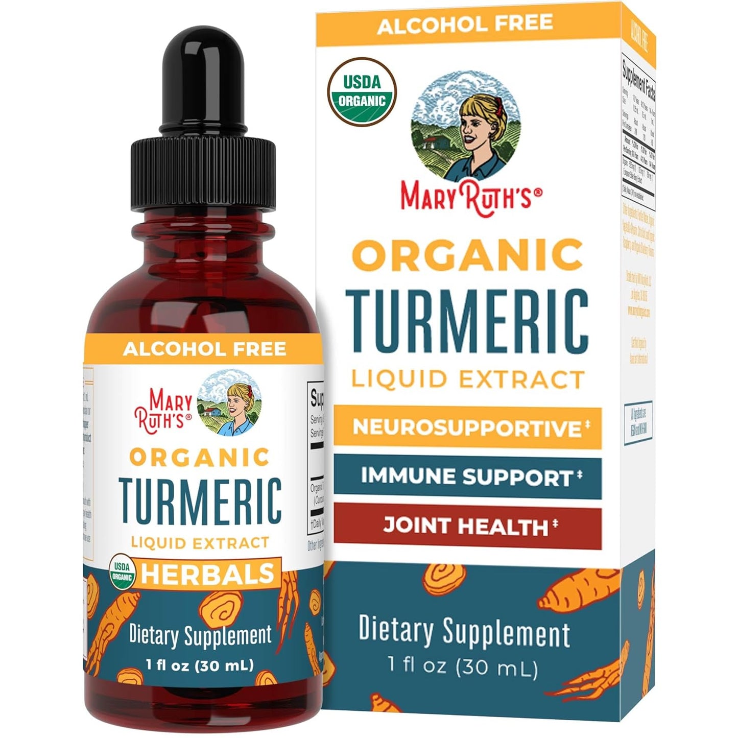 USDA Organic Turmeric Curcumin Liquid Drops | Joint & Liver Support | Non-GMO & Vegan | 1 Fl Oz