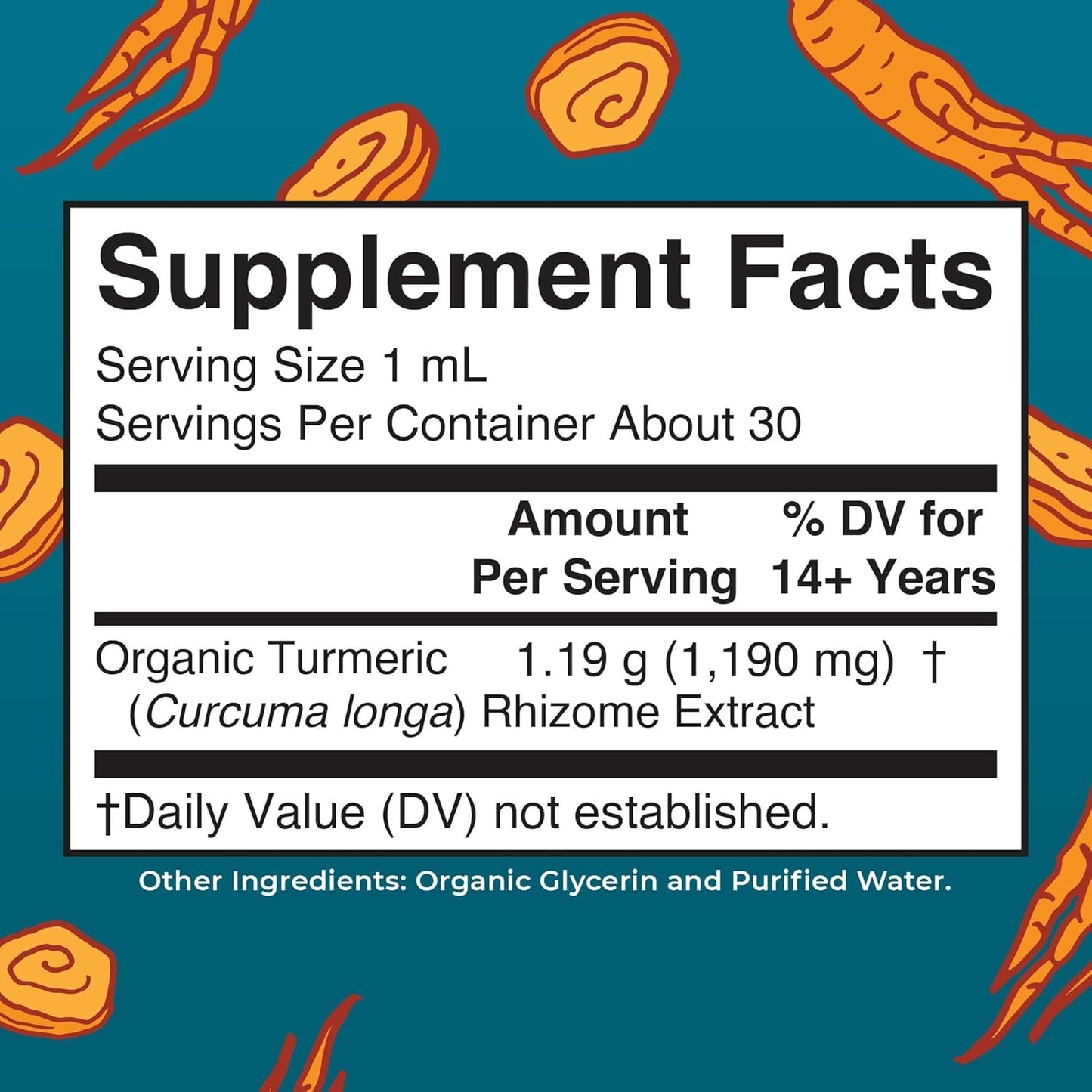 USDA Organic Turmeric Curcumin Liquid Drops | Joint & Liver Support | Non-GMO & Vegan | 1 Fl Oz