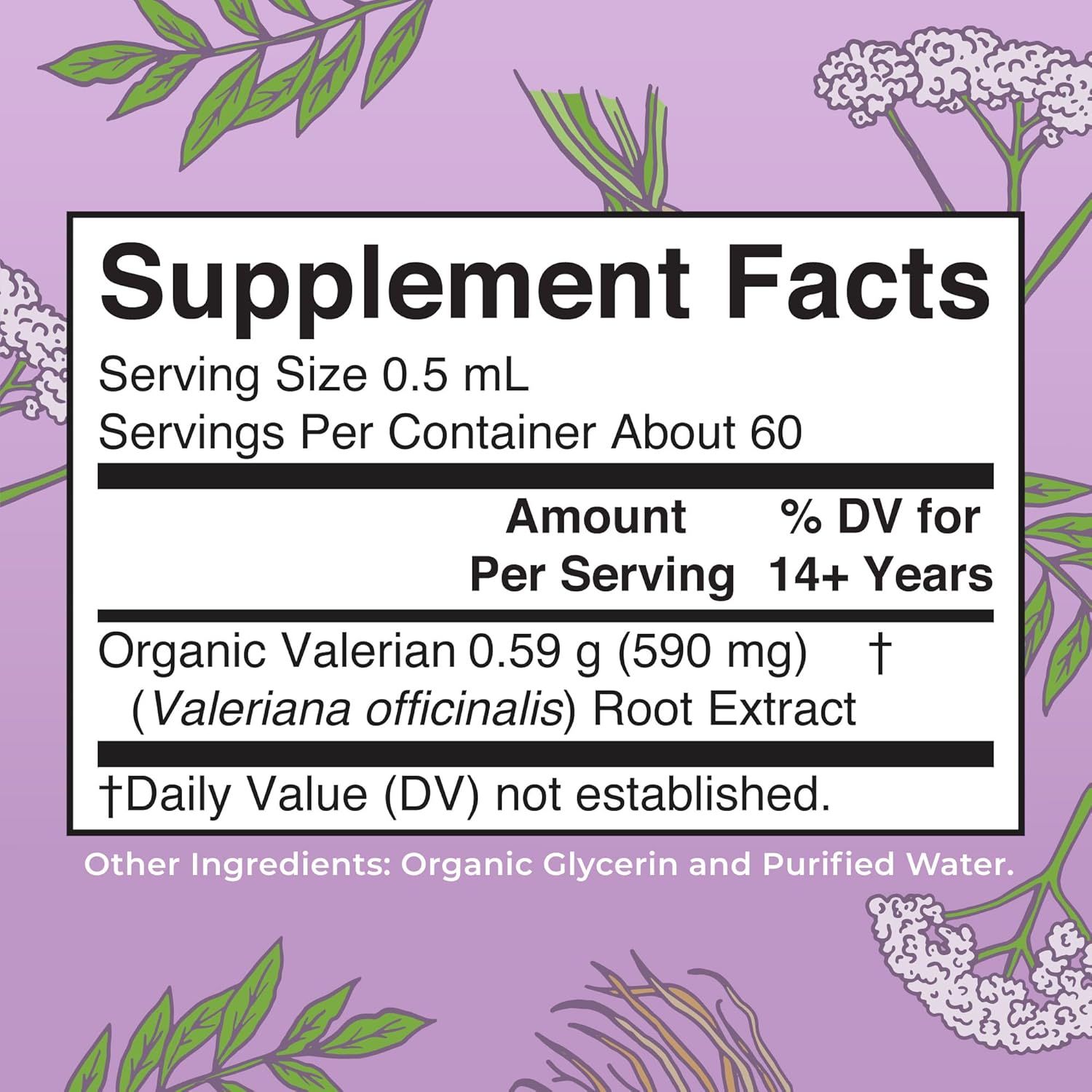USDA Organic Valerian Root Liquid Drops - 2 Month Supply - Sugar Free - Sleep Support - Stress Relief - Vegan - Non-GMO - Gluten Free - 60 Servings
