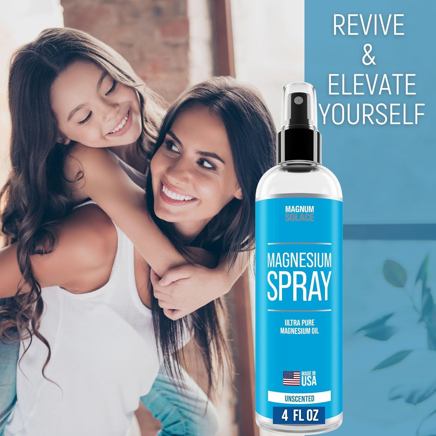 USP Grade Pure Magnesium Oil Spray by Magnum Solace - 4 oz - Made in USA Since 2008