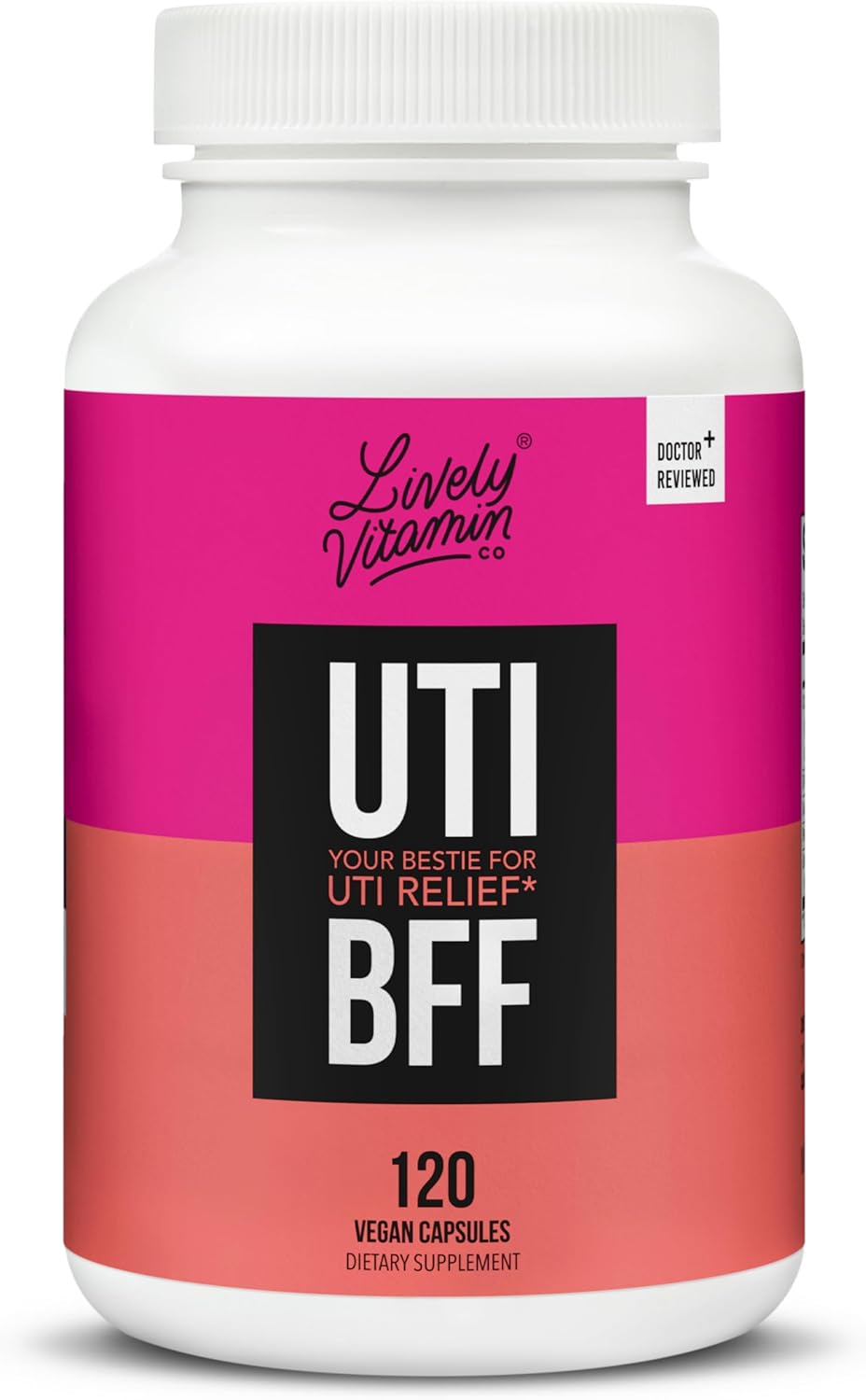UTI BFF Supplement for Bladder & Prostate Health - Urinary Tract Infections - Cranberry, Holy Basil, Green Tea, D-Mannose - 120 Capsules
