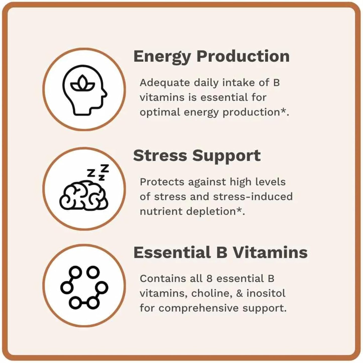 Utzy Naturals B Complex Supplement with Choline, Inositol, 60 Capsules - All 8 Essential B Vitamins