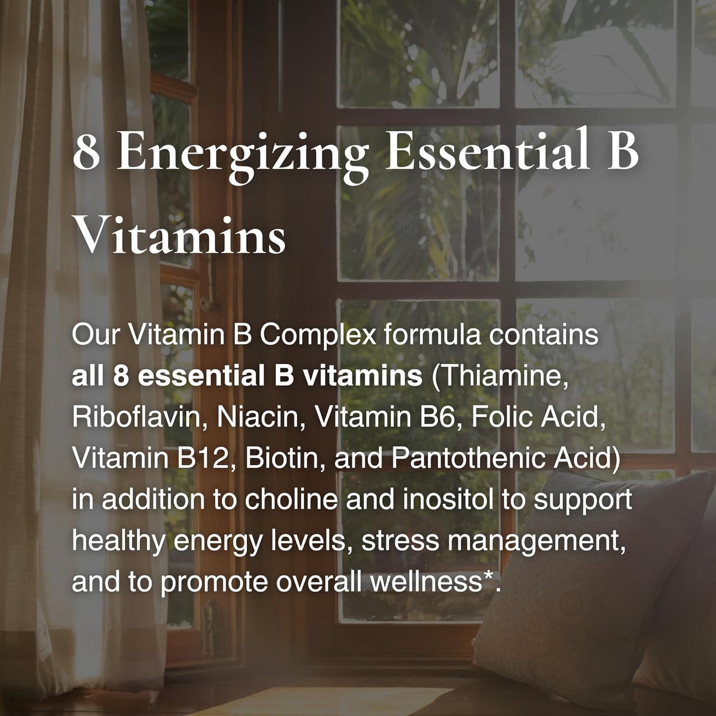 Utzy Naturals B Complex Supplement with Choline, Inositol, 60 Capsules - All 8 Essential B Vitamins