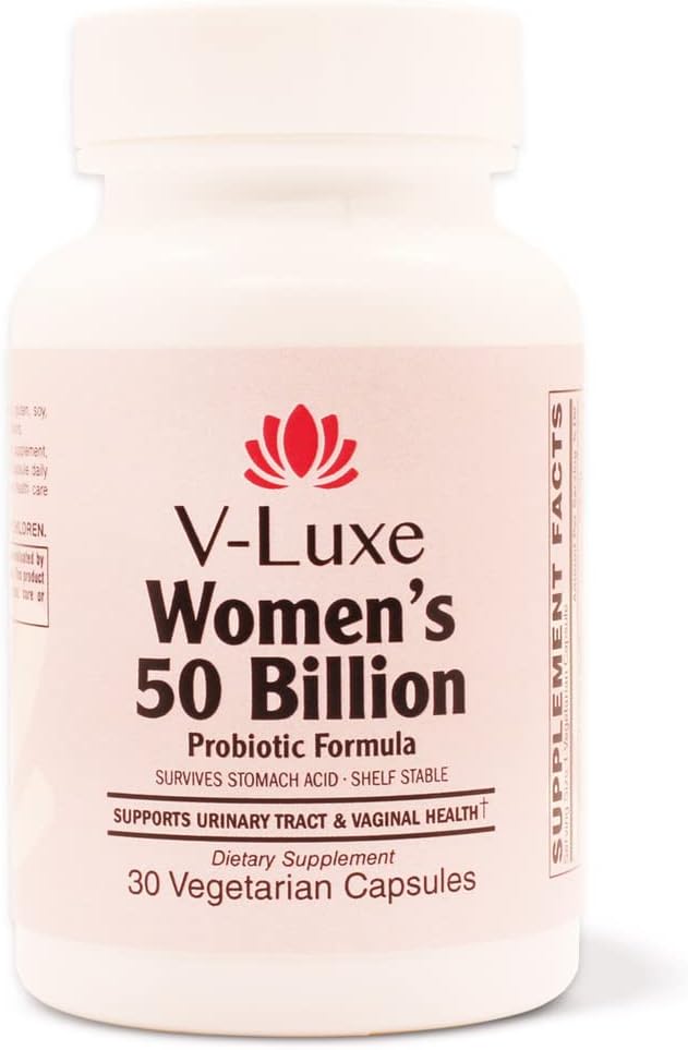 V-Luxe Probiotics: 50 Billion CFU for Women's Health - Natural Remedy to Balance pH & Prevent Infections | 30 Day Supply