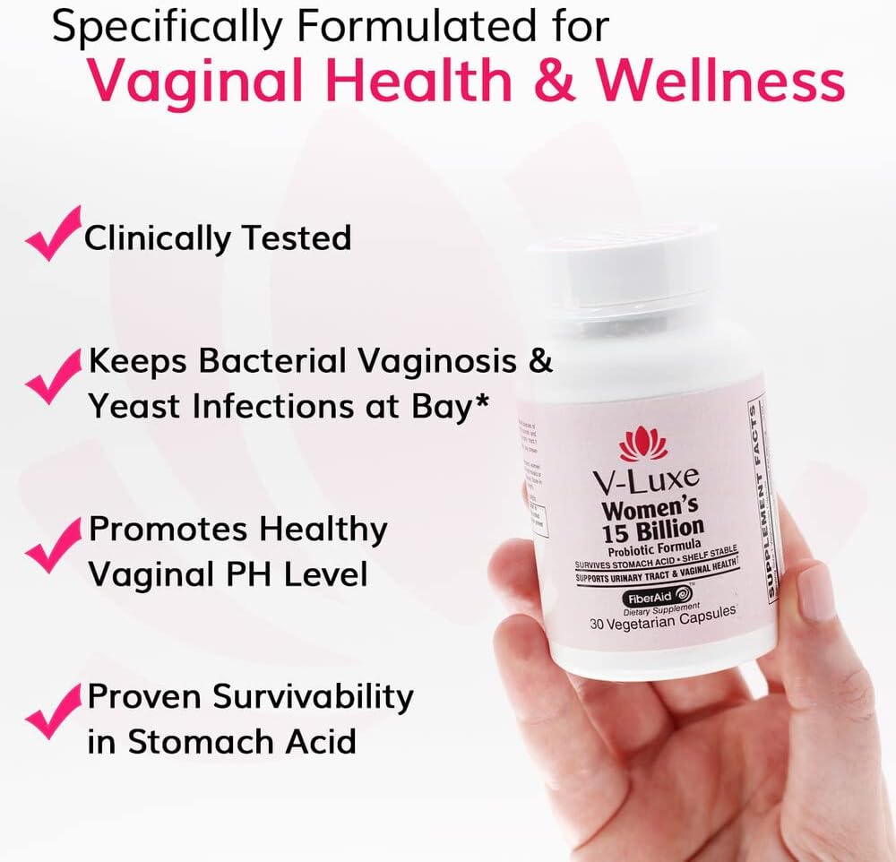 V-Luxe Probiotics: 50 Billion CFU for Women's Health - Natural Remedy to Balance pH & Prevent Infections | 30 Day Supply