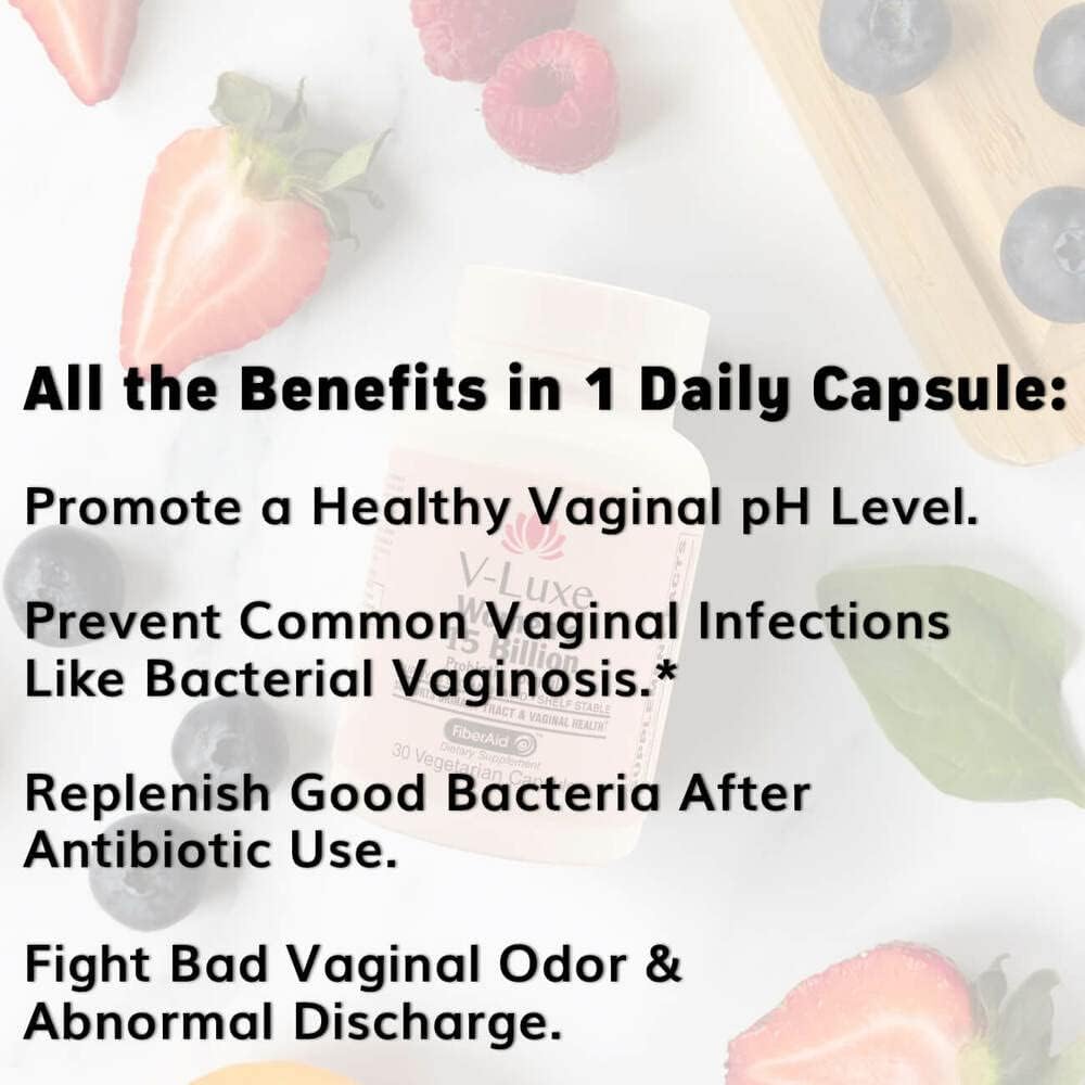 V-Luxe Probiotics: 50 Billion CFU for Women's Health - Natural Remedy to Balance pH & Prevent Infections | 30 Day Supply