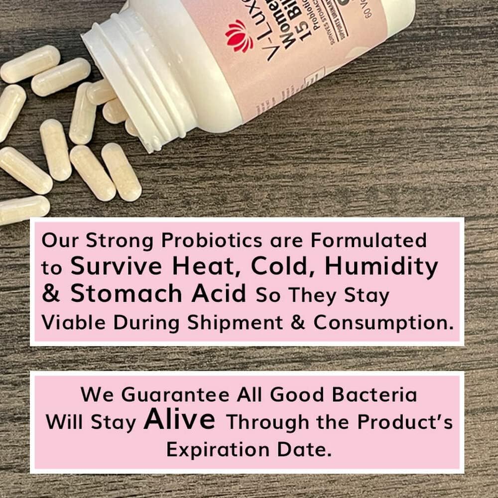 V-Luxe Probiotics: 50 Billion CFU for Women's Health - Natural Remedy to Balance pH & Prevent Infections | 30 Day Supply