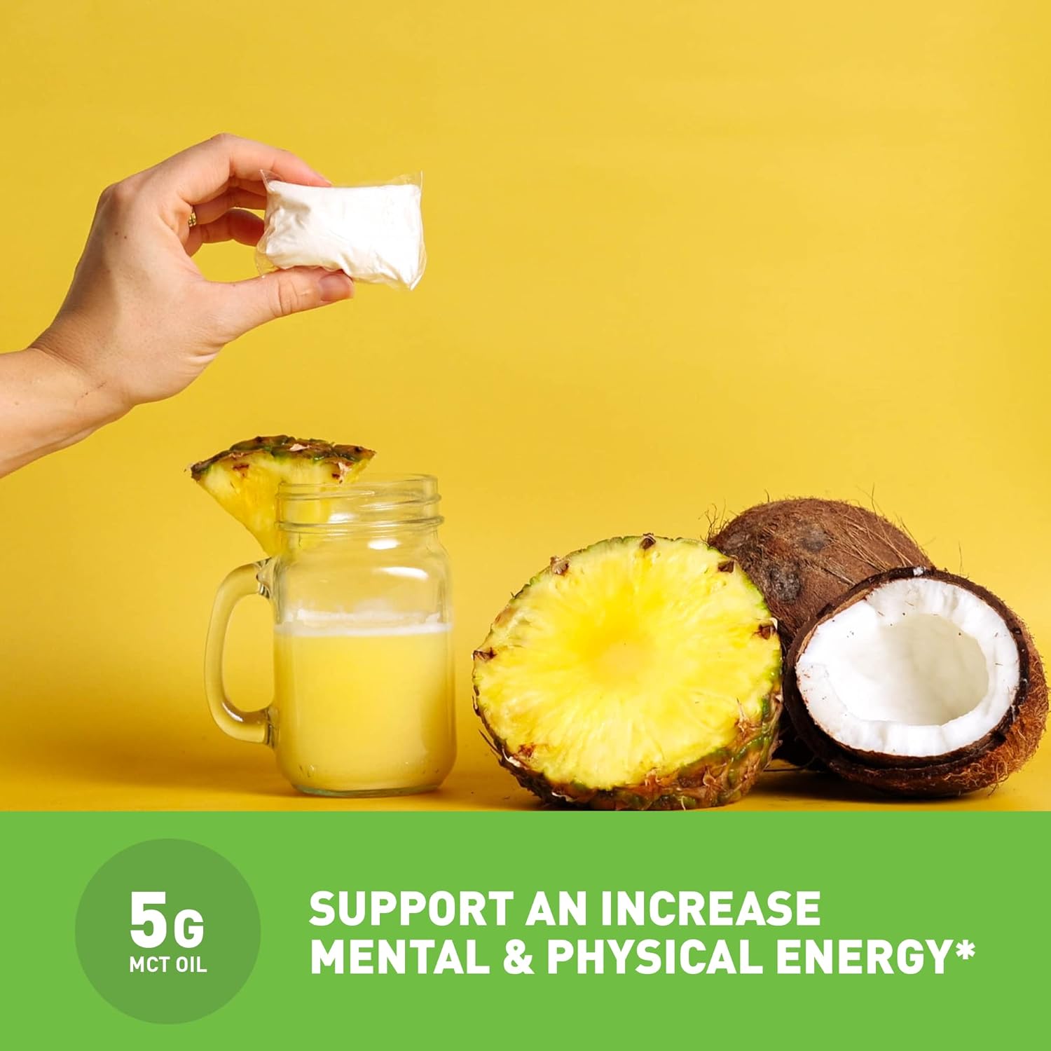 VADE Nutrition Keto Collagen Peptides Powder Packs with MCT Oil - Grass Fed Hydrolyzed Supplement for Hair Skin Nails Joints - Dairy & Gluten Free - 28 Packets (Piña Colada)