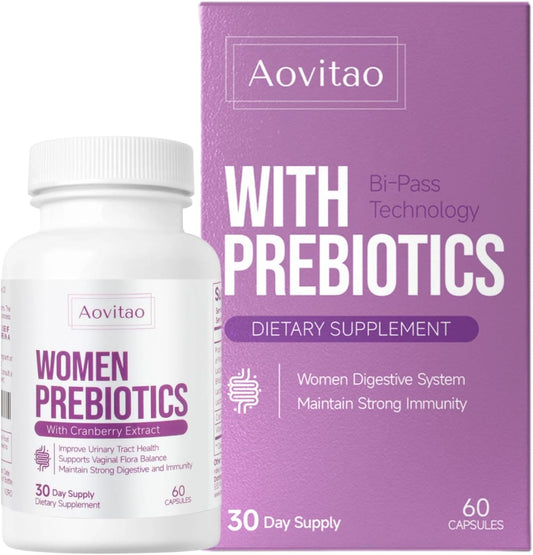 Vaginal Probiotic Capsules for Women - 60 Billion CFU Gut Health and Ph Balance Support with Prebiotics - Digestive and Urinary Tract Wellness