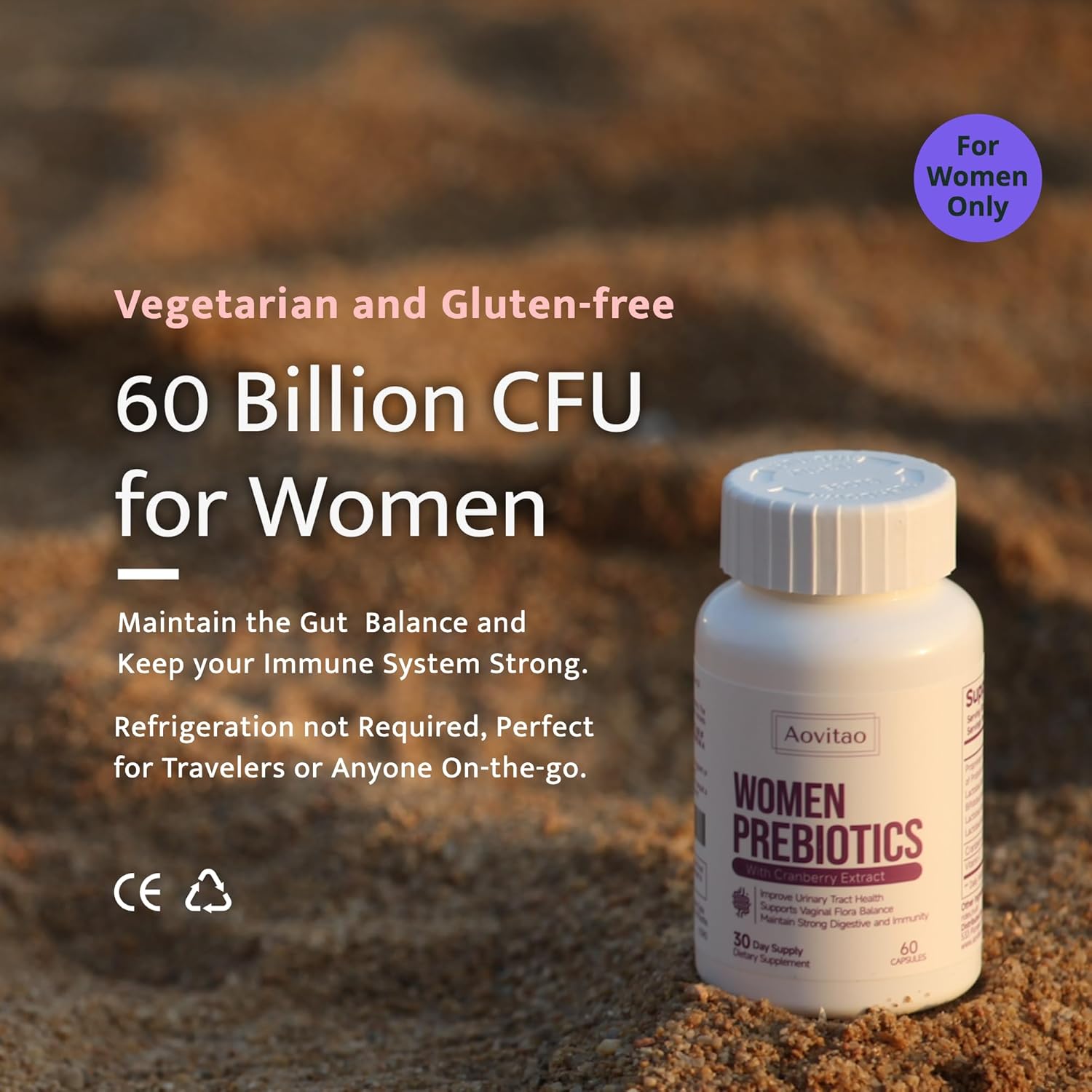 Vaginal Probiotic Capsules for Women - 60 Billion CFU Gut Health and Ph Balance Support with Prebiotics - Digestive and Urinary Tract Wellness