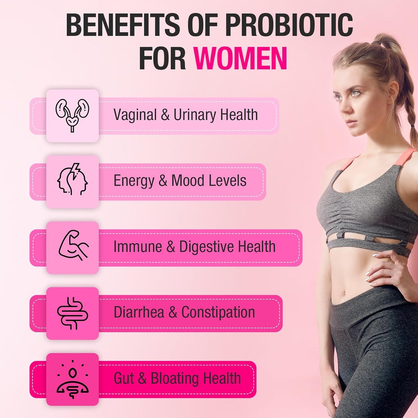 Vaginal Probiotics for Women - 70 Billion CFU, 13-in-1 Formula with Organic Prebiotics - 2 Month Supply
