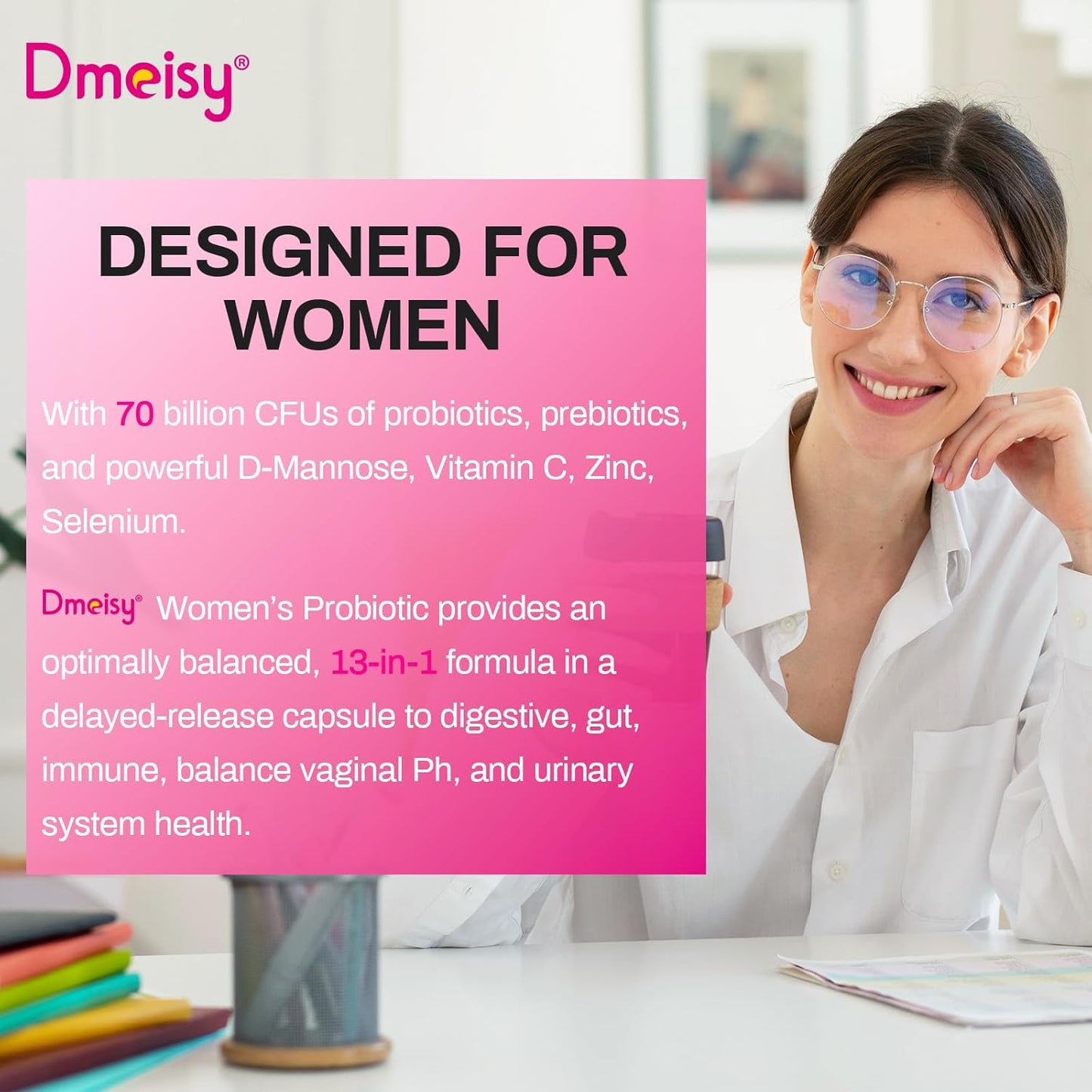 Vaginal Probiotics for Women - 70 Billion CFU, 13-in-1 Formula with Organic Prebiotics - 2 Month Supply