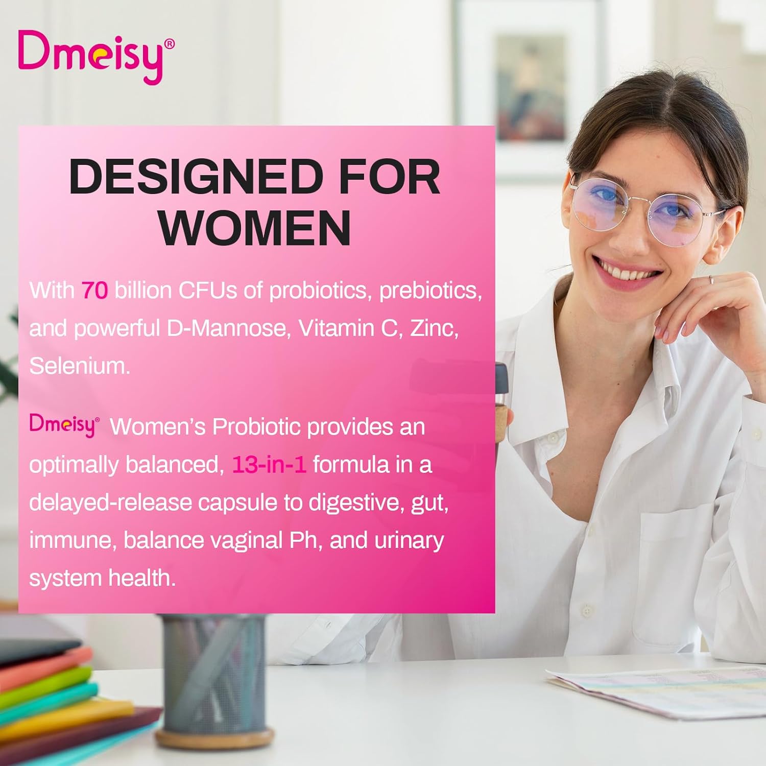 Vaginal Probiotics for Women - 70 Billion CFU, 13-in-1 Formula with Organic Prebiotics - 2 Month Supply