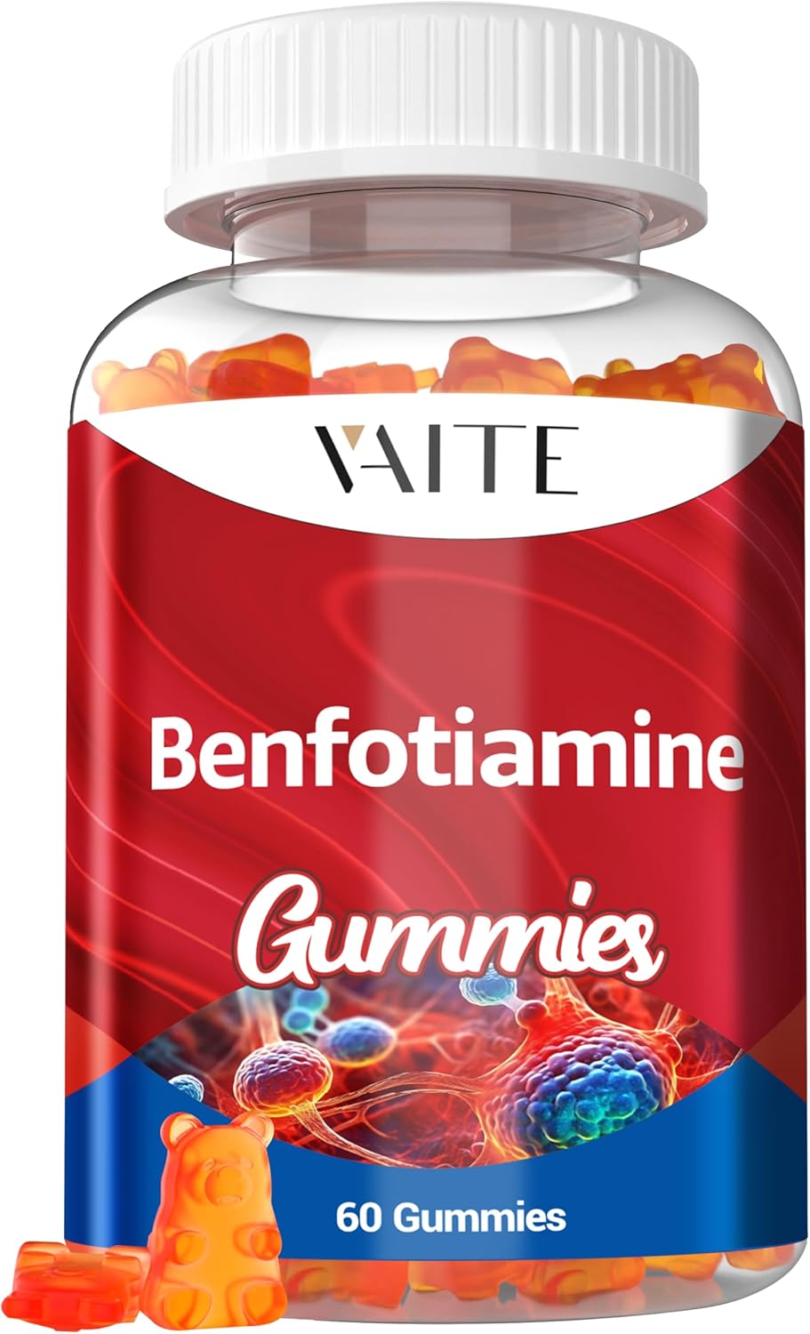 VAITE Benfotiamine 320mg Gummies with L-Leucine: Vitamin B1 Complex for Men and Women - Non-GMO, Vegan & Gluten-Free - Supports Metabolism, Energy & Nervous System Health