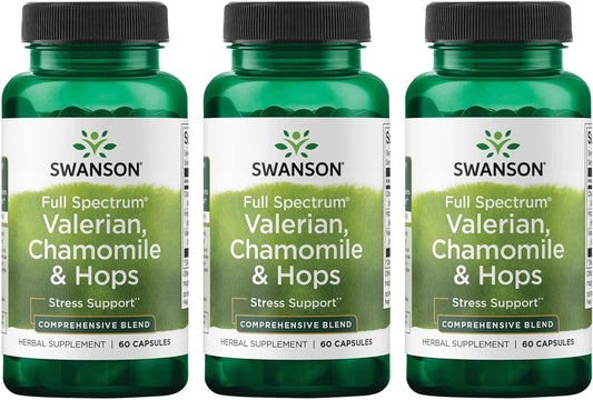 Valerian, Chamomile, and Hops Herbal Supplement for Relaxation and Comfort - Natural Formula for Mind and Body Wellness - 180 Capsules