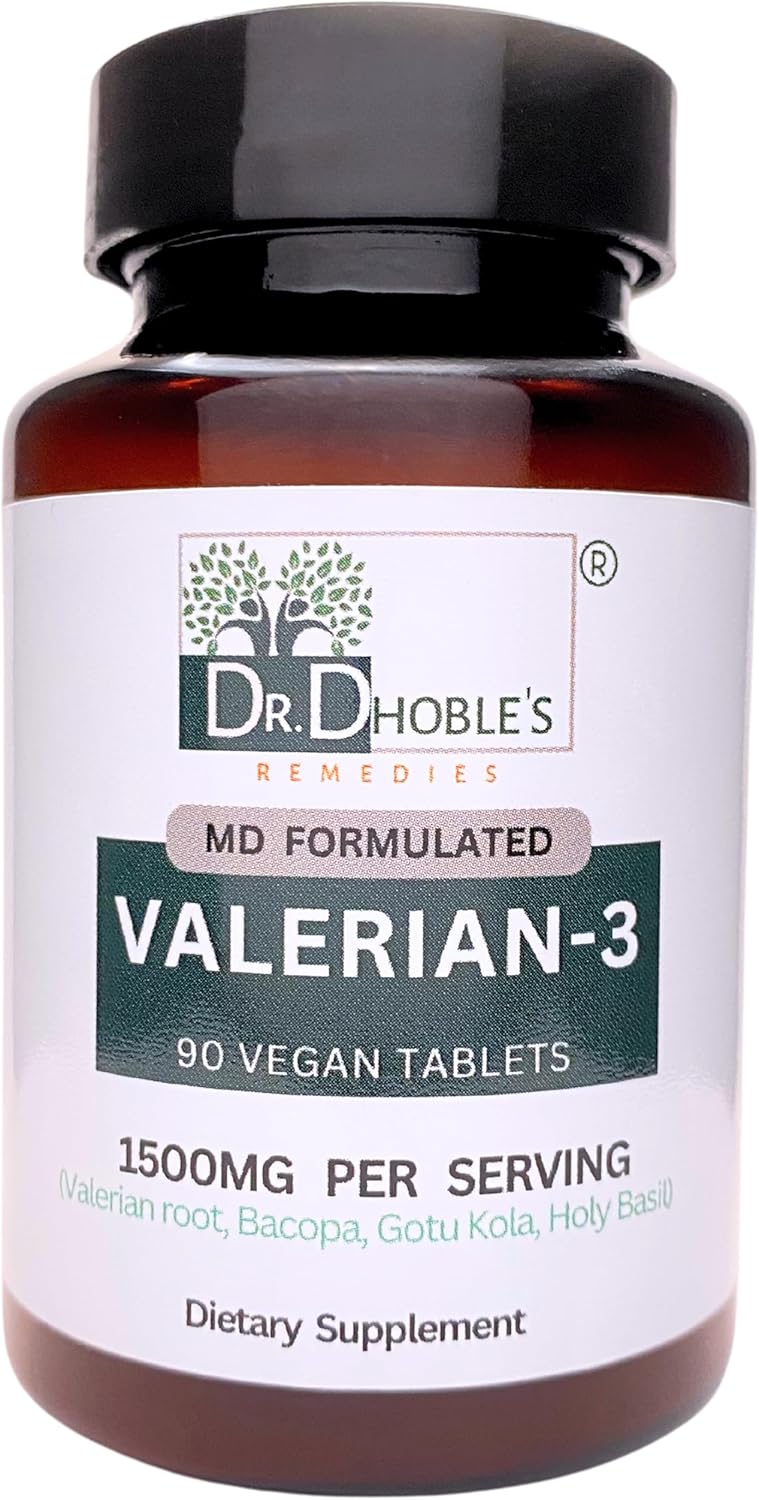 Valerian MD Herbal Natural Sleep Aid with Non GMO Ingredients by Dr. Dhoble's Remedies
